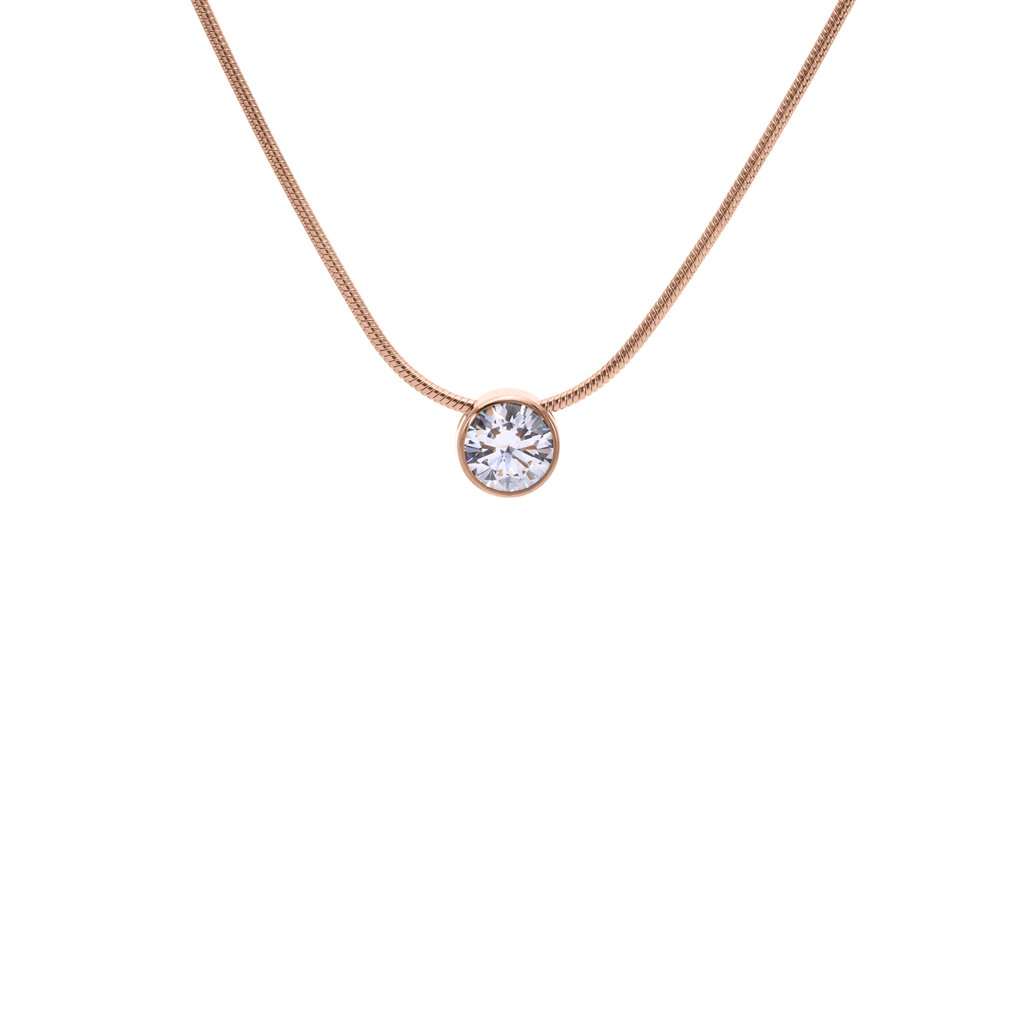 PT101RG B.Tiff Rose Gold 1 ct Solitaire Pendant - PBNJ FASHIONS
