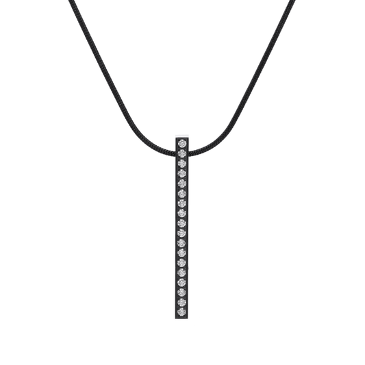 PT107B B.Tiff Black 18 - Stone Bar Pendant - PBNJ FASHIONS
