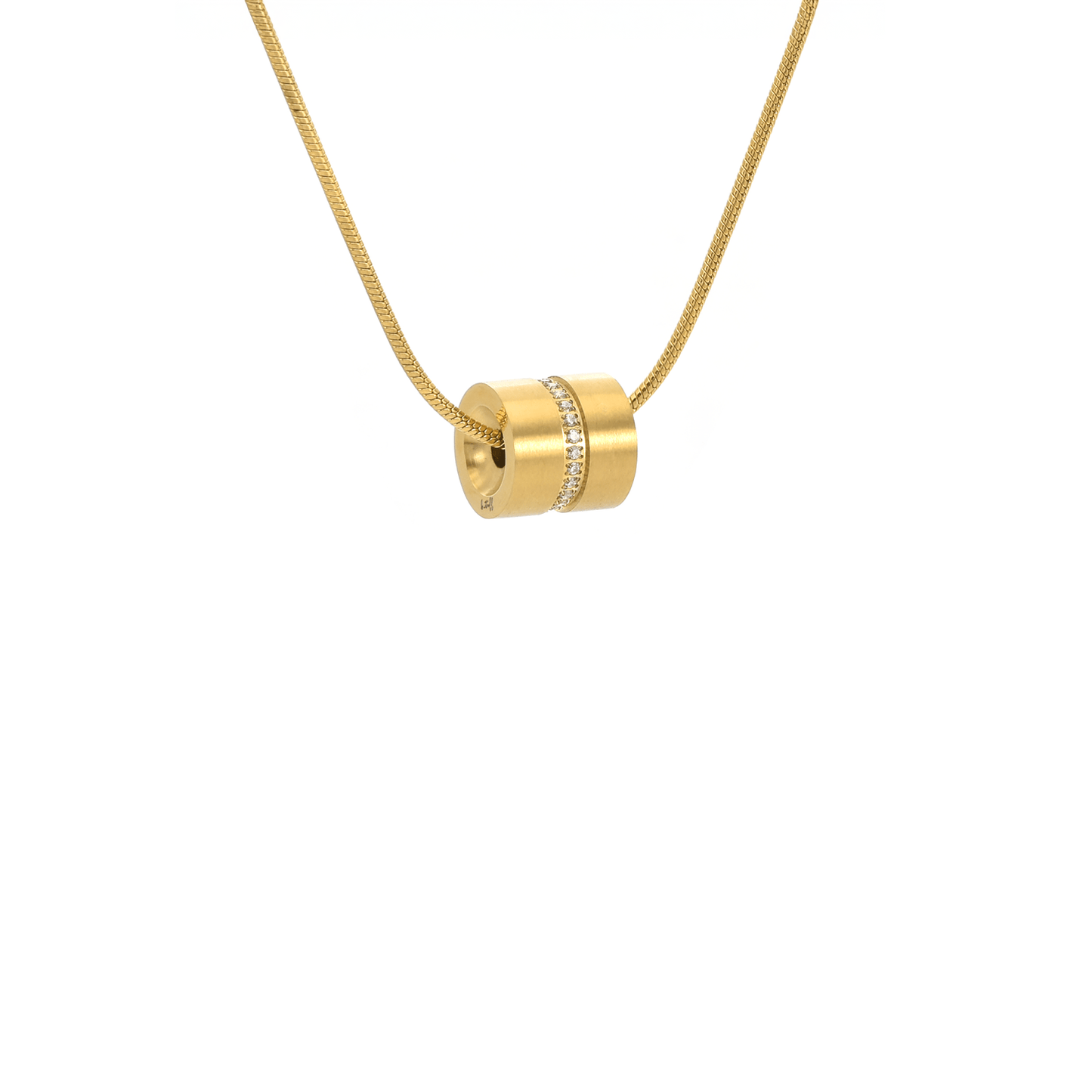 PT118G B.Tiff Gold Barrel Pendant - PBNJ FASHIONS