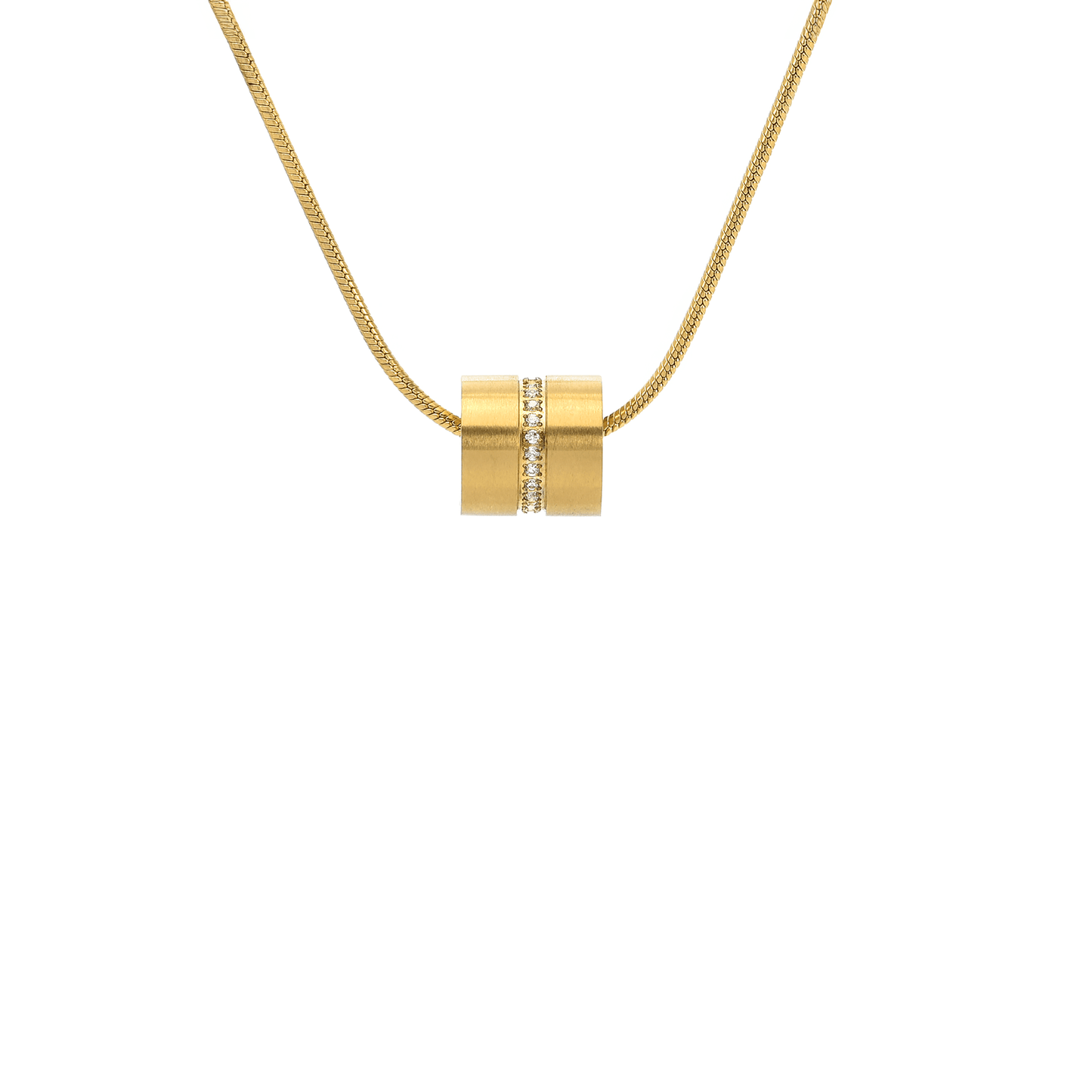 PT118G B.Tiff Gold Barrel Pendant - PBNJ FASHIONS