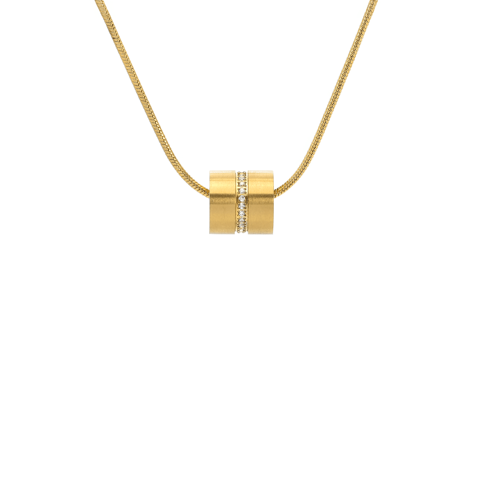 PT118G B.Tiff Gold Barrel Pendant - PBNJ FASHIONS