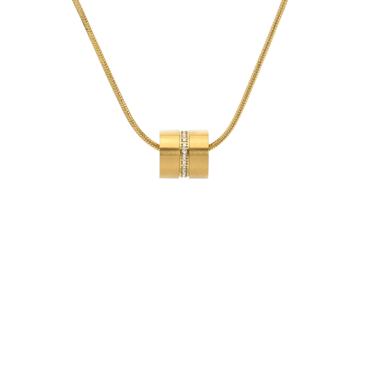 PT118G B.Tiff Gold Barrel Pendant - PBNJ FASHIONS