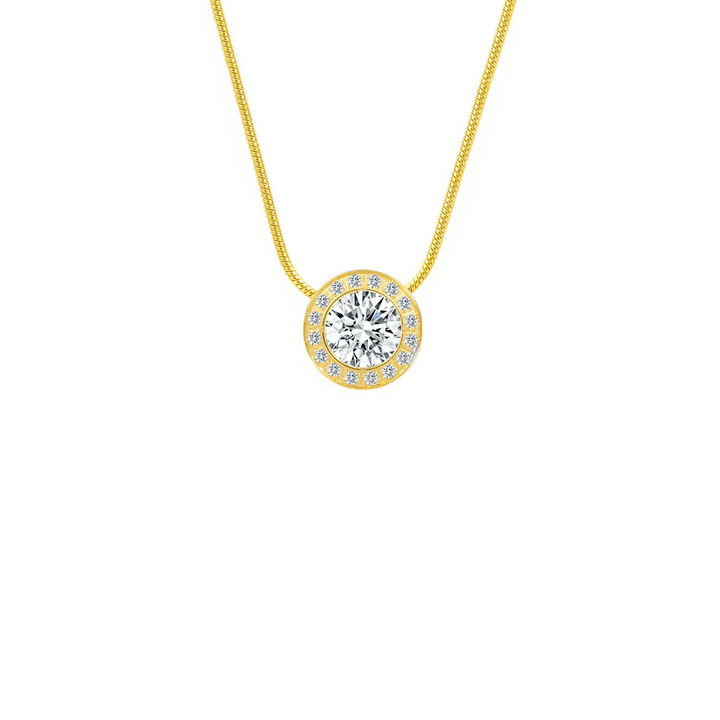 PT125G B.Tiff Gold Aŭreolo 1ct Pendant - PBNJ FASHIONS