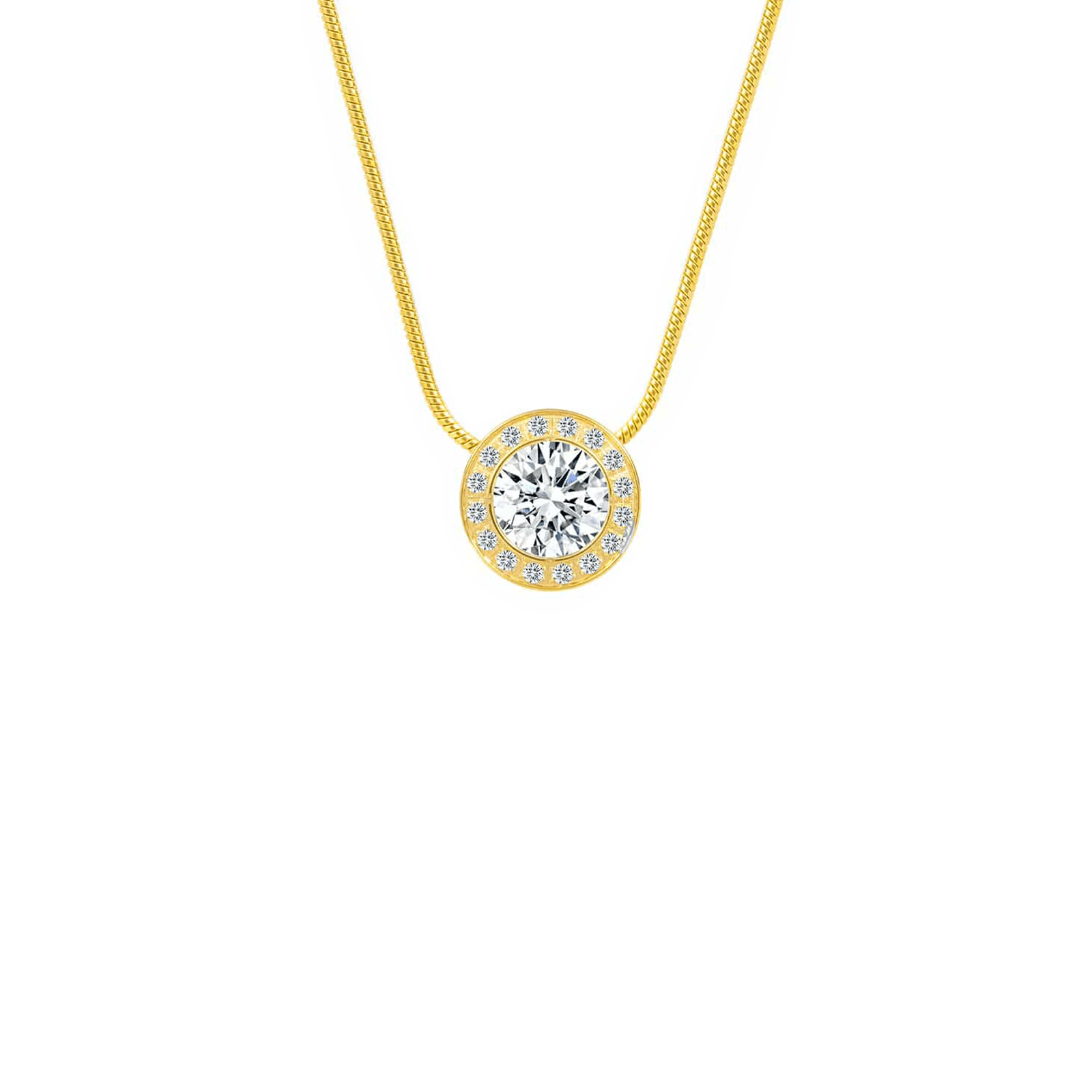 PT125G B.Tiff Gold Aŭreolo 1ct Pendant - PBNJ FASHIONS