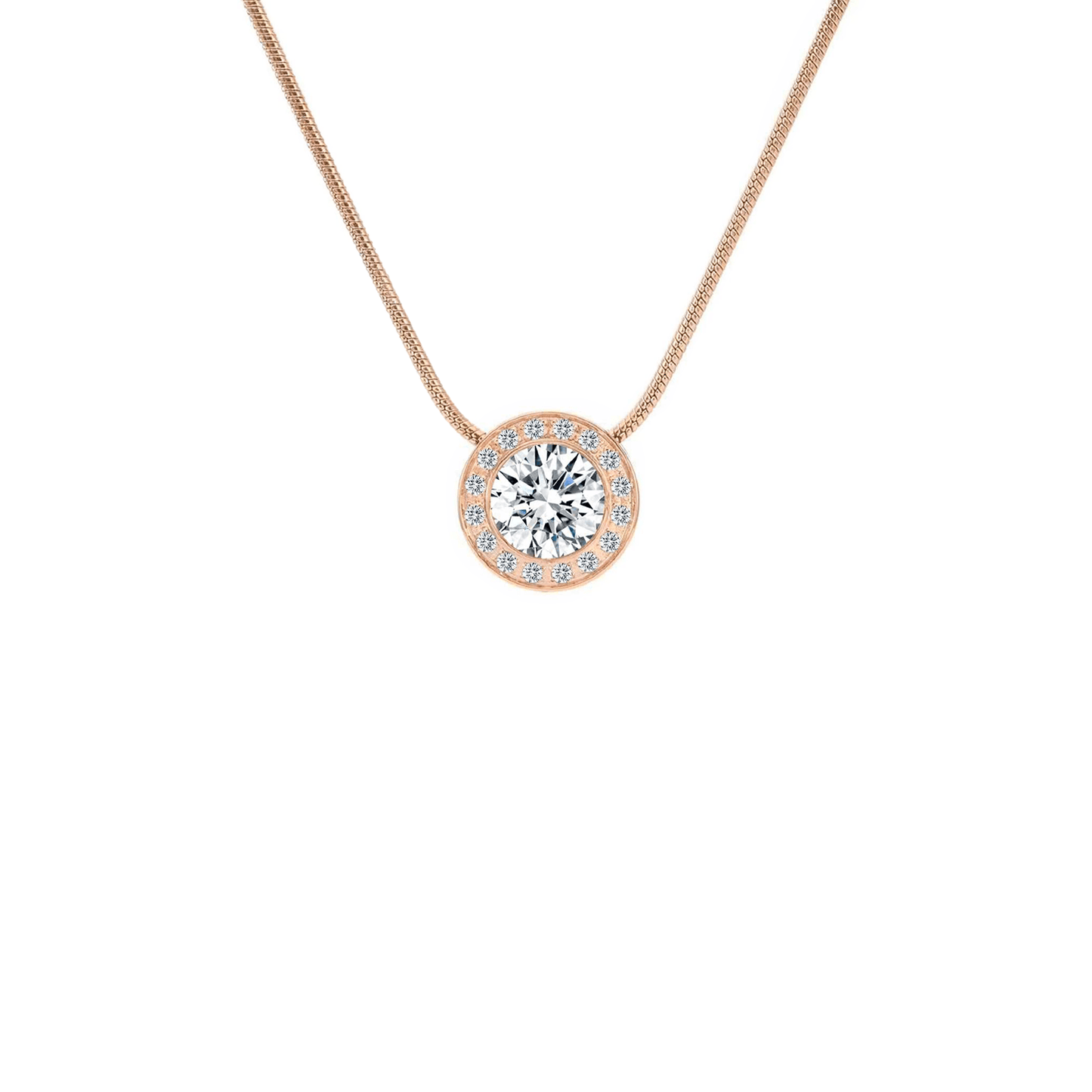 PT125RG B.Tiff Rose Gold Aŭreolo 1ct Pendant - PBNJ FASHIONS