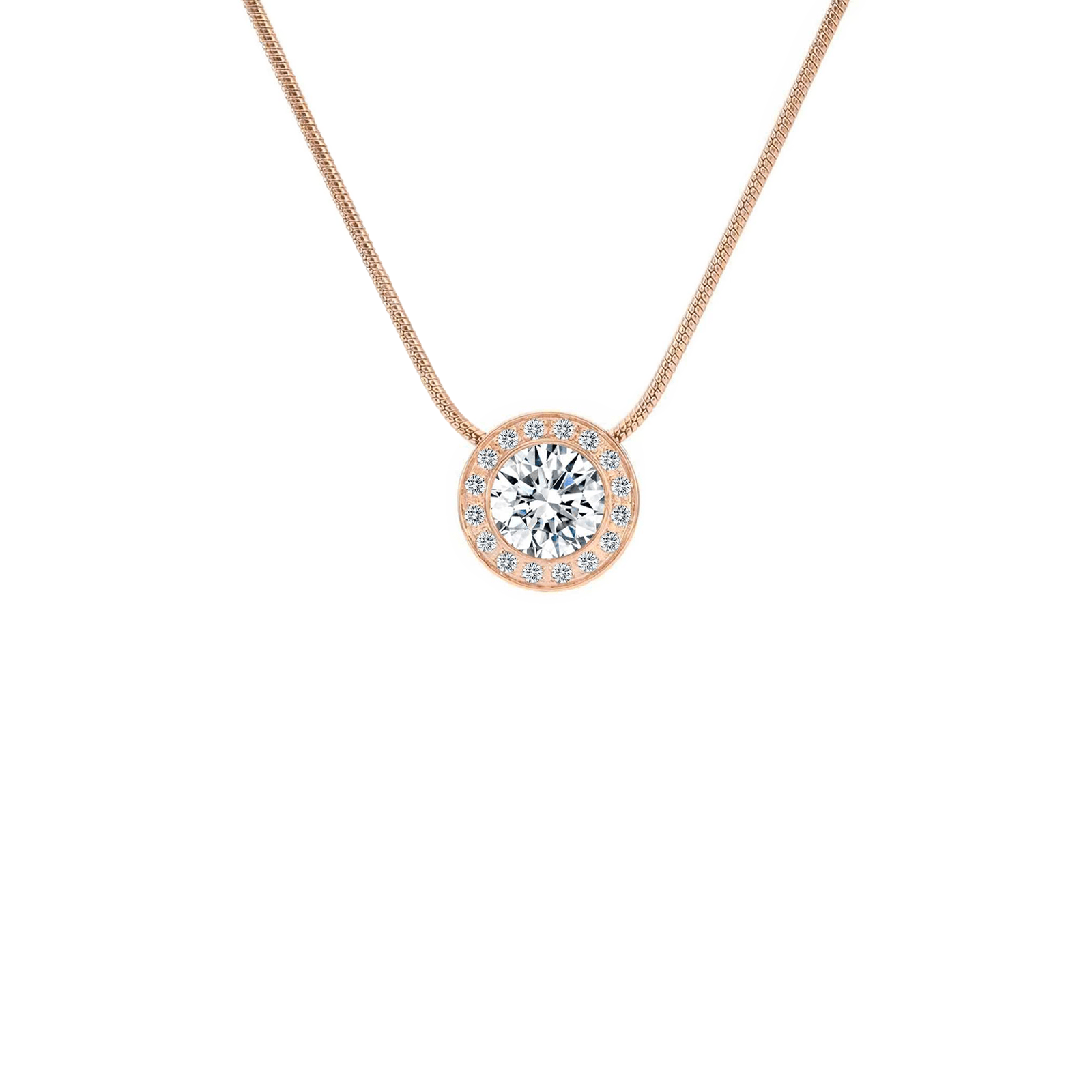 PT125RG B.Tiff Rose Gold Aŭreolo 1ct Pendant - PBNJ FASHIONS