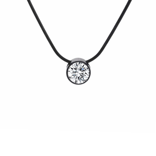 PT201B B.Tiff Black 2 ct Solitaire Pendant - PBNJ FASHIONS