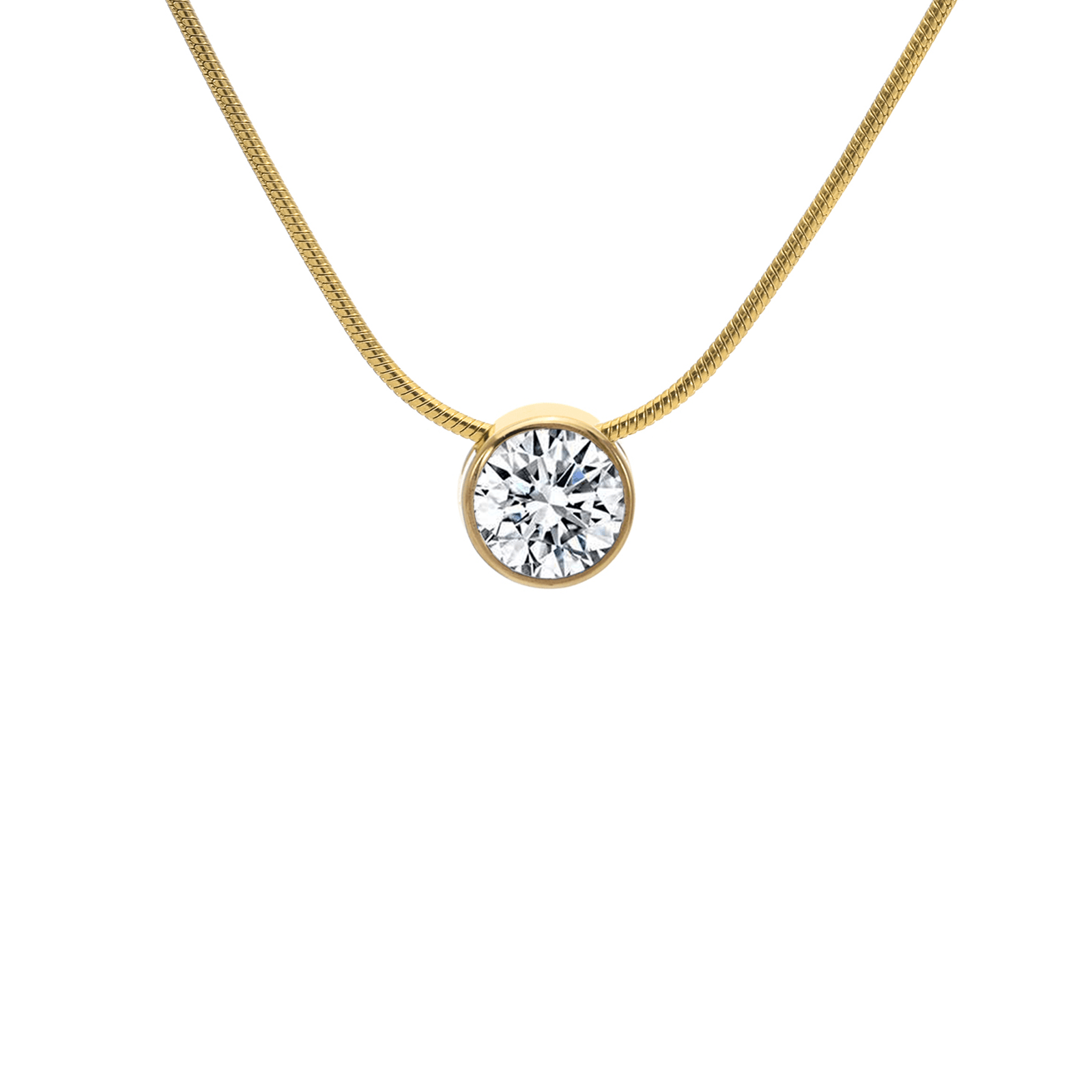 PT201G B.Tiff Gold 2 ct Solitaire Pendant - PBNJ FASHIONS