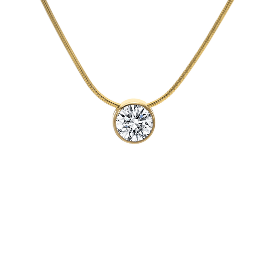 PT201G B.Tiff Gold 2 ct Solitaire Pendant - PBNJ FASHIONS