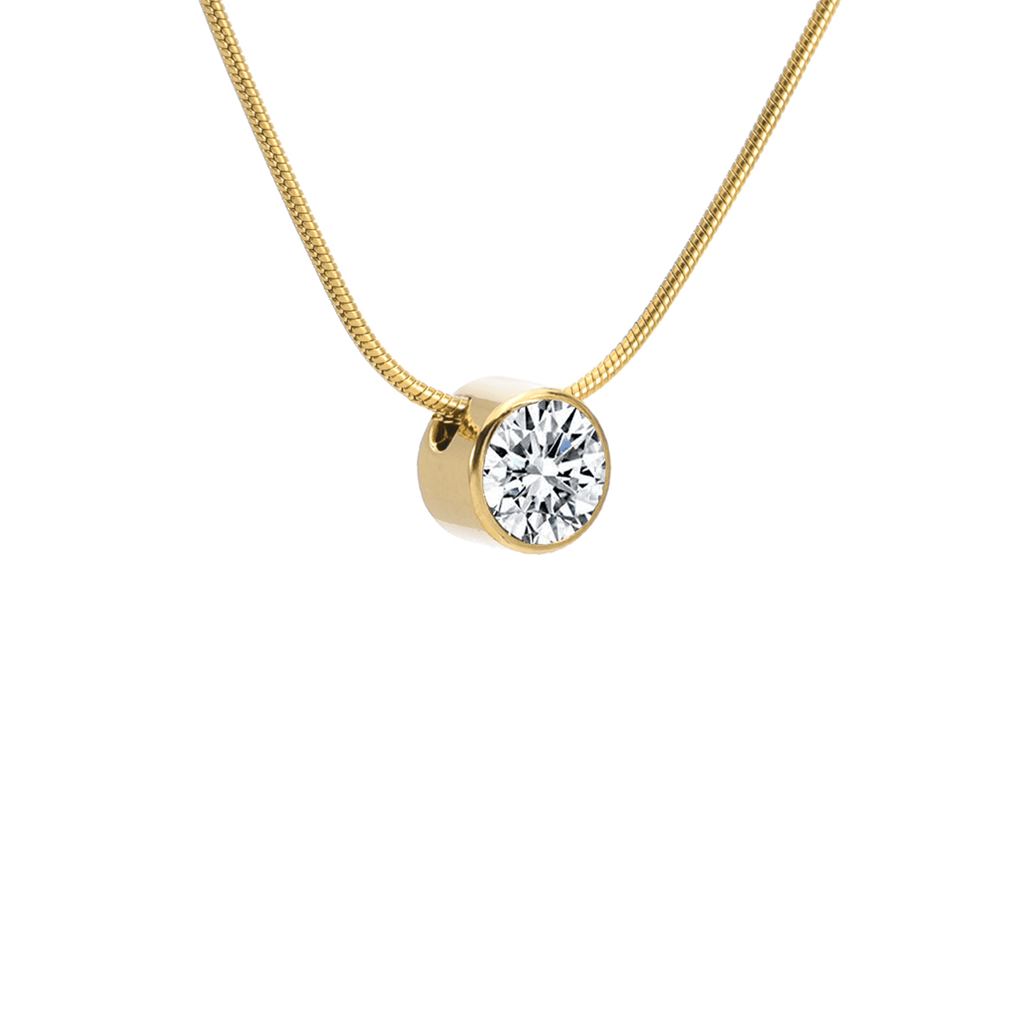PT201G B.Tiff Gold 2 ct Solitaire Pendant - PBNJ FASHIONS