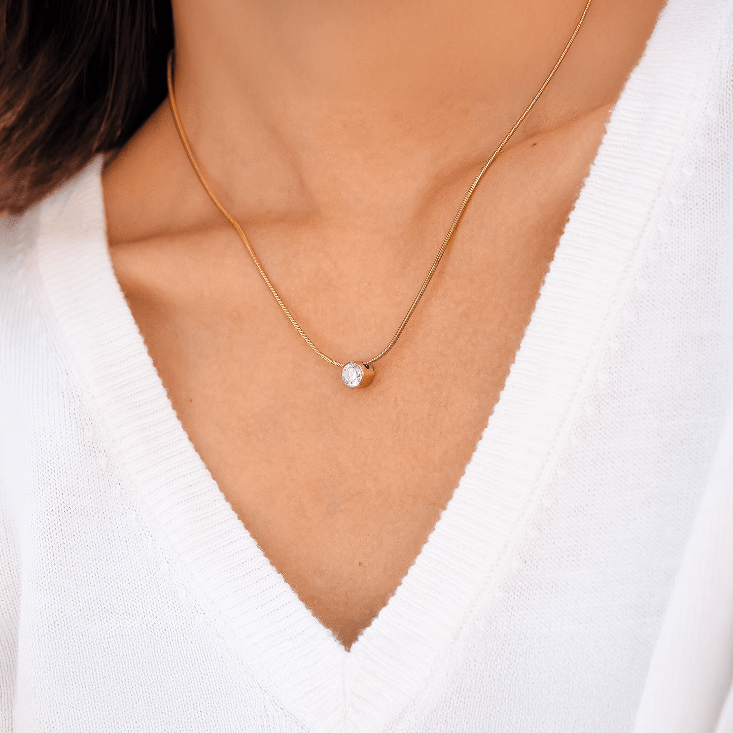 PT101G B.Tiff Gold 1 ct Solitaire Pendant - PBNJ FASHIONS
