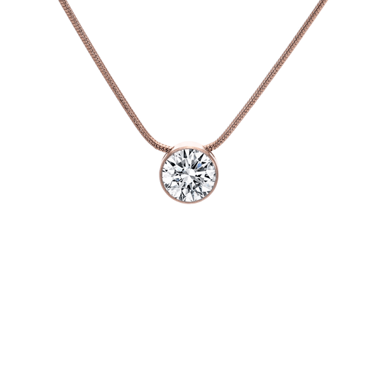 PT201RG B.Tiff Rose Gold 2 ct Solitaire Pendant - PBNJ FASHIONS