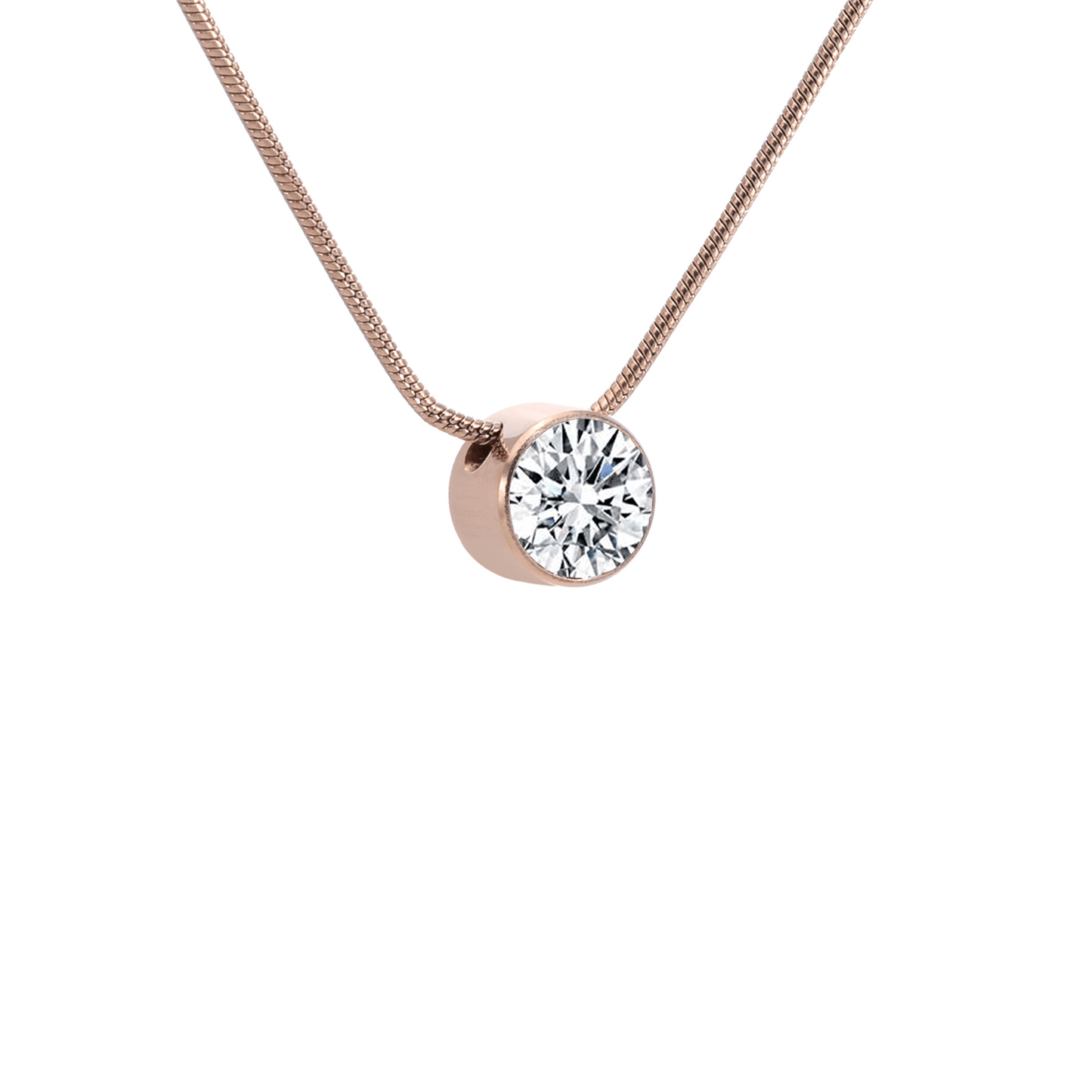 PT201RG B.Tiff Rose Gold 2 ct Solitaire Pendant - PBNJ FASHIONS