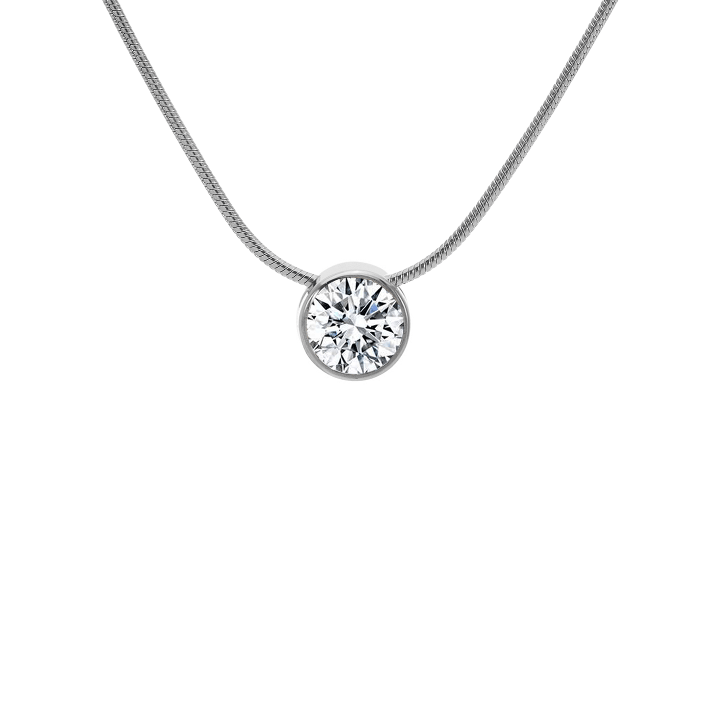 PT201W B.Tiff 2 ct Solitaire Pendant - PBNJ FASHIONS