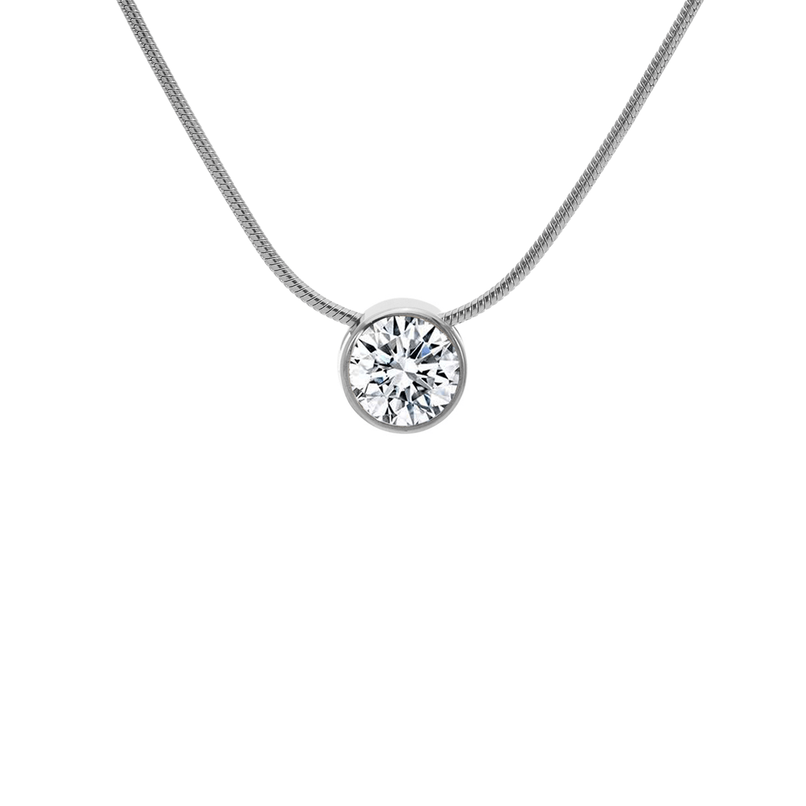 PT201W B.Tiff 2 ct Solitaire Pendant - PBNJ FASHIONS