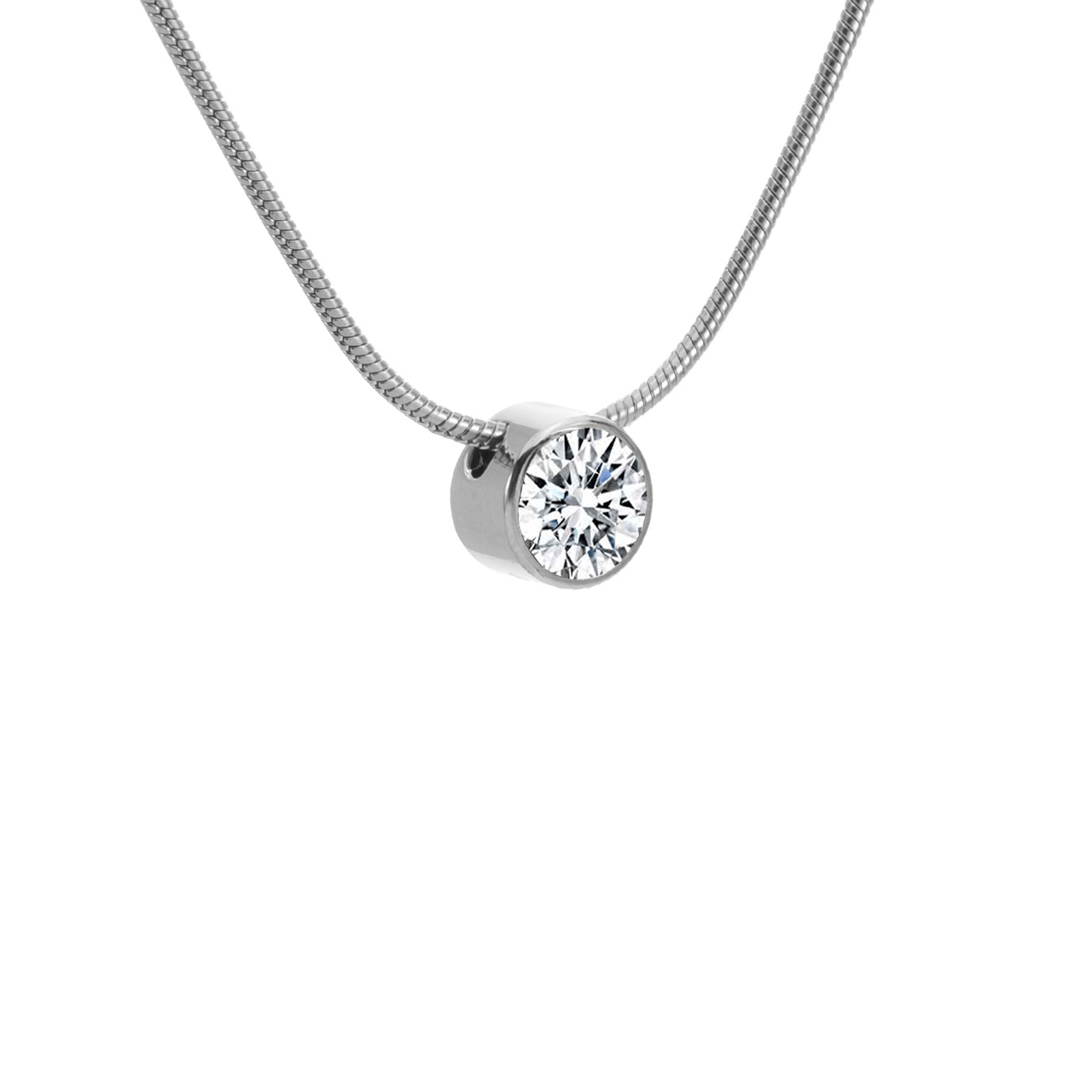 PT201W B.Tiff 2 ct Solitaire Pendant - PBNJ FASHIONS