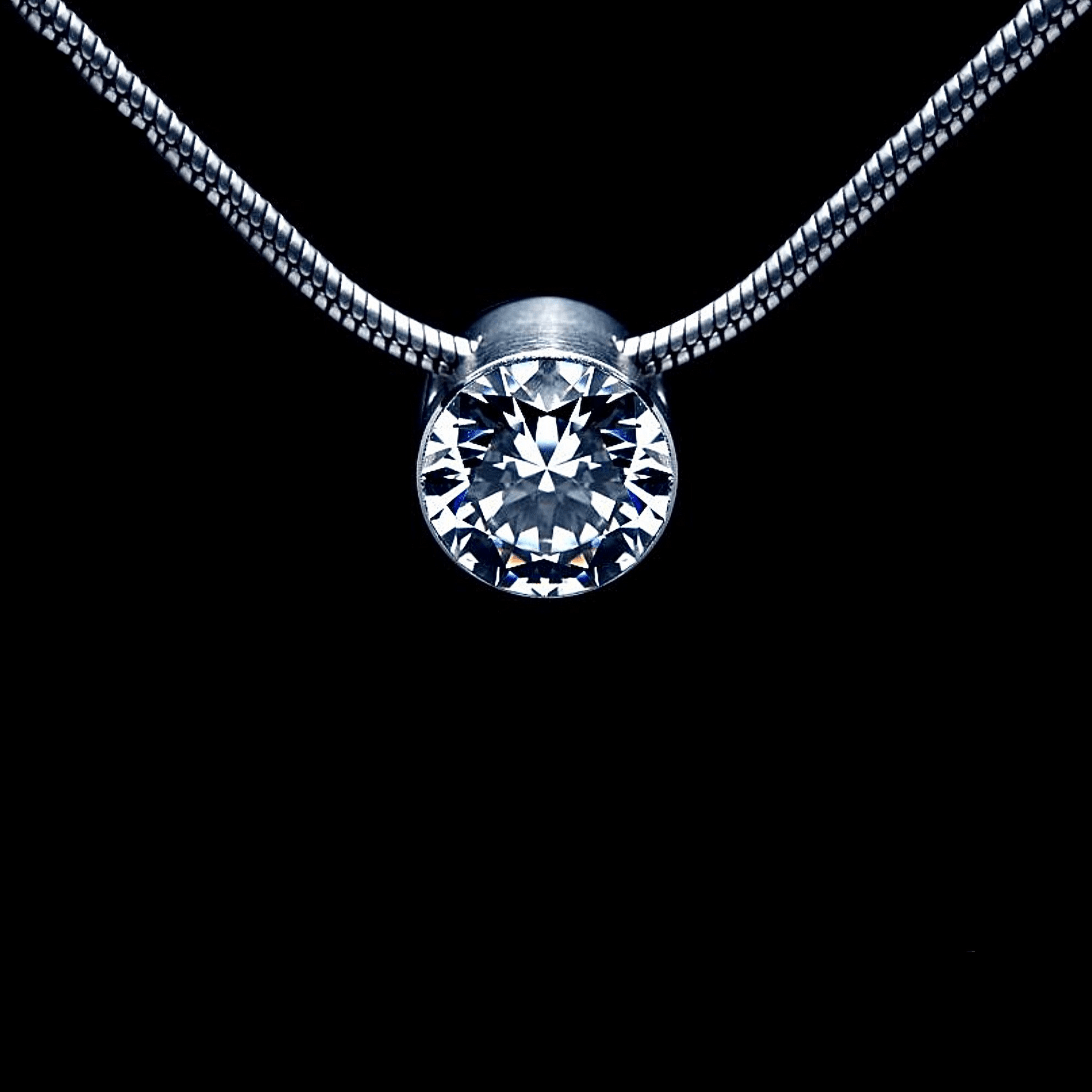 PT201W B.Tiff 2 ct Solitaire Pendant - PBNJ FASHIONS