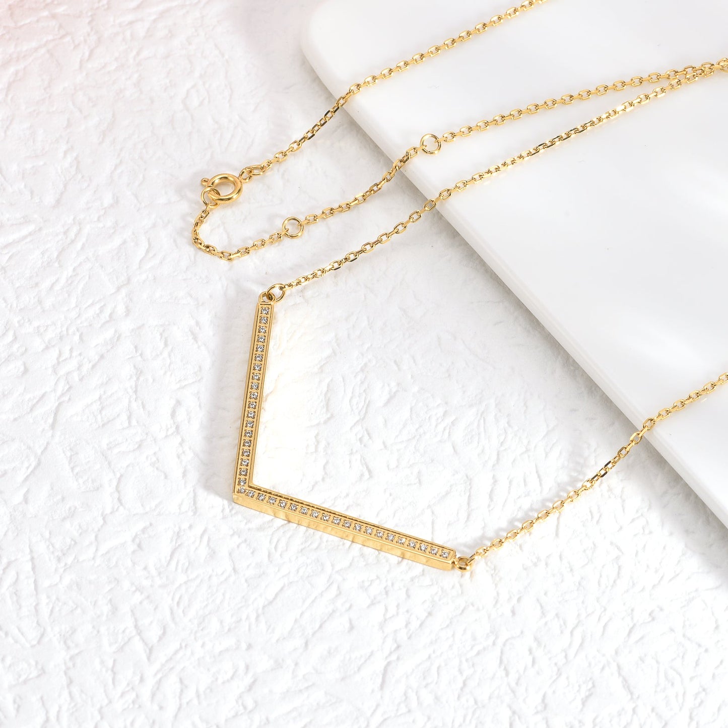 PT208G B.Tiff Gold Pavé Viva Pendant Necklace - PBNJ FASHIONS