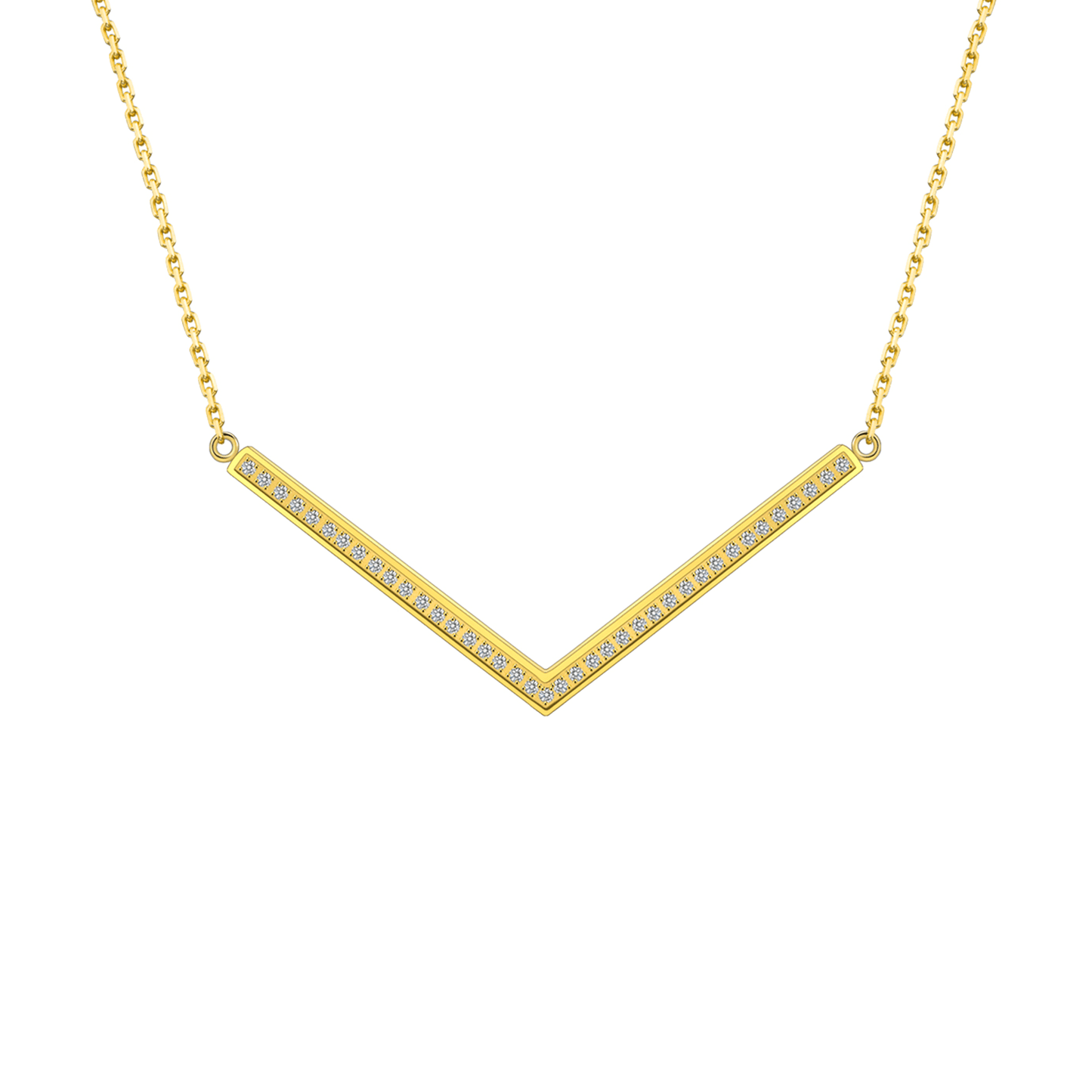 PT208G B.Tiff Gold Pavé Viva Pendant Necklace - PBNJ FASHIONS