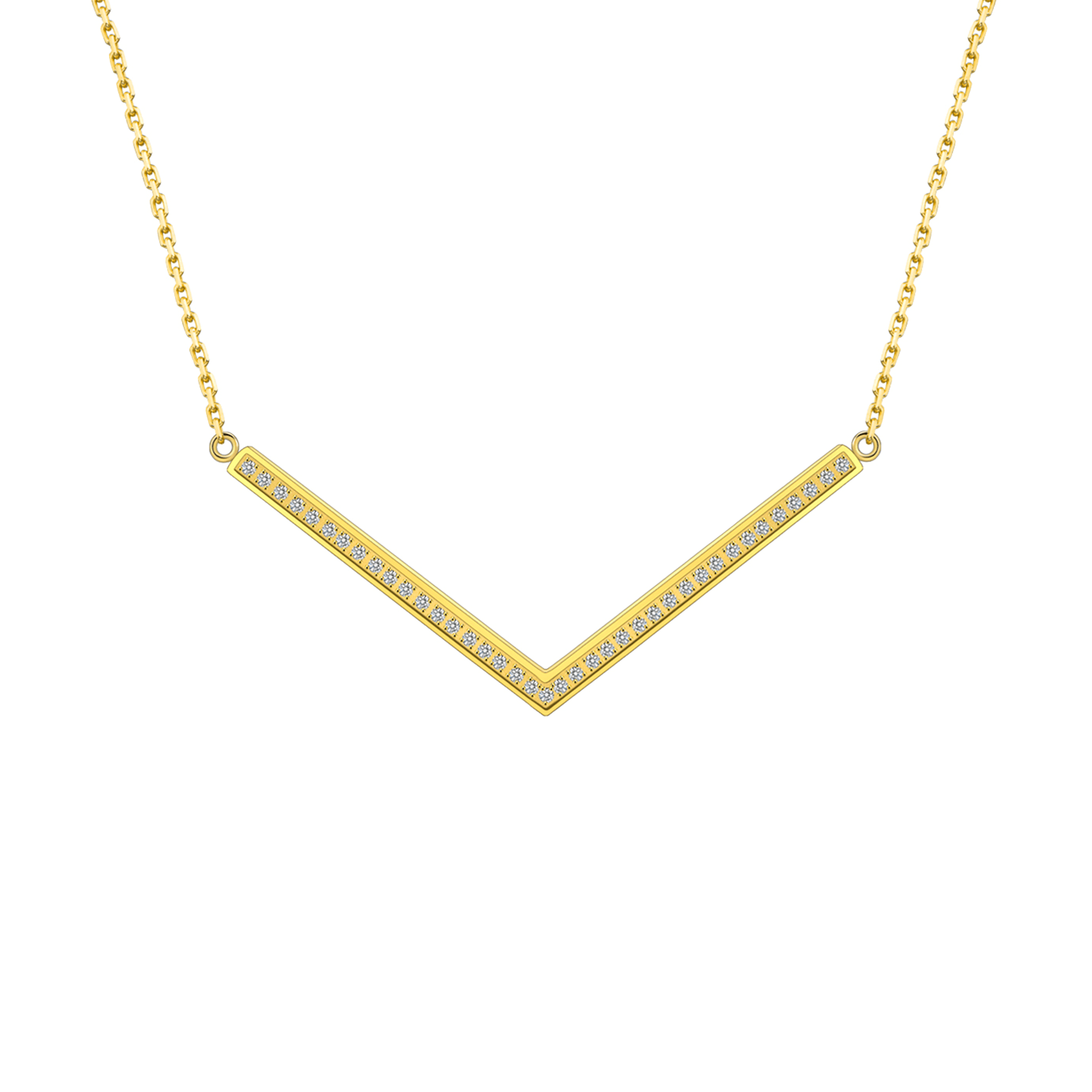 PT208G B.Tiff Gold Pavé Viva Pendant Necklace - PBNJ FASHIONS