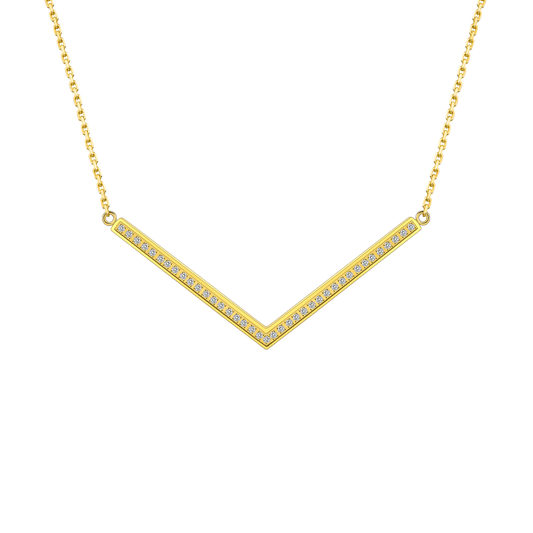 PT208G B.Tiff Gold Pavé Viva Pendant Necklace - PBNJ FASHIONS