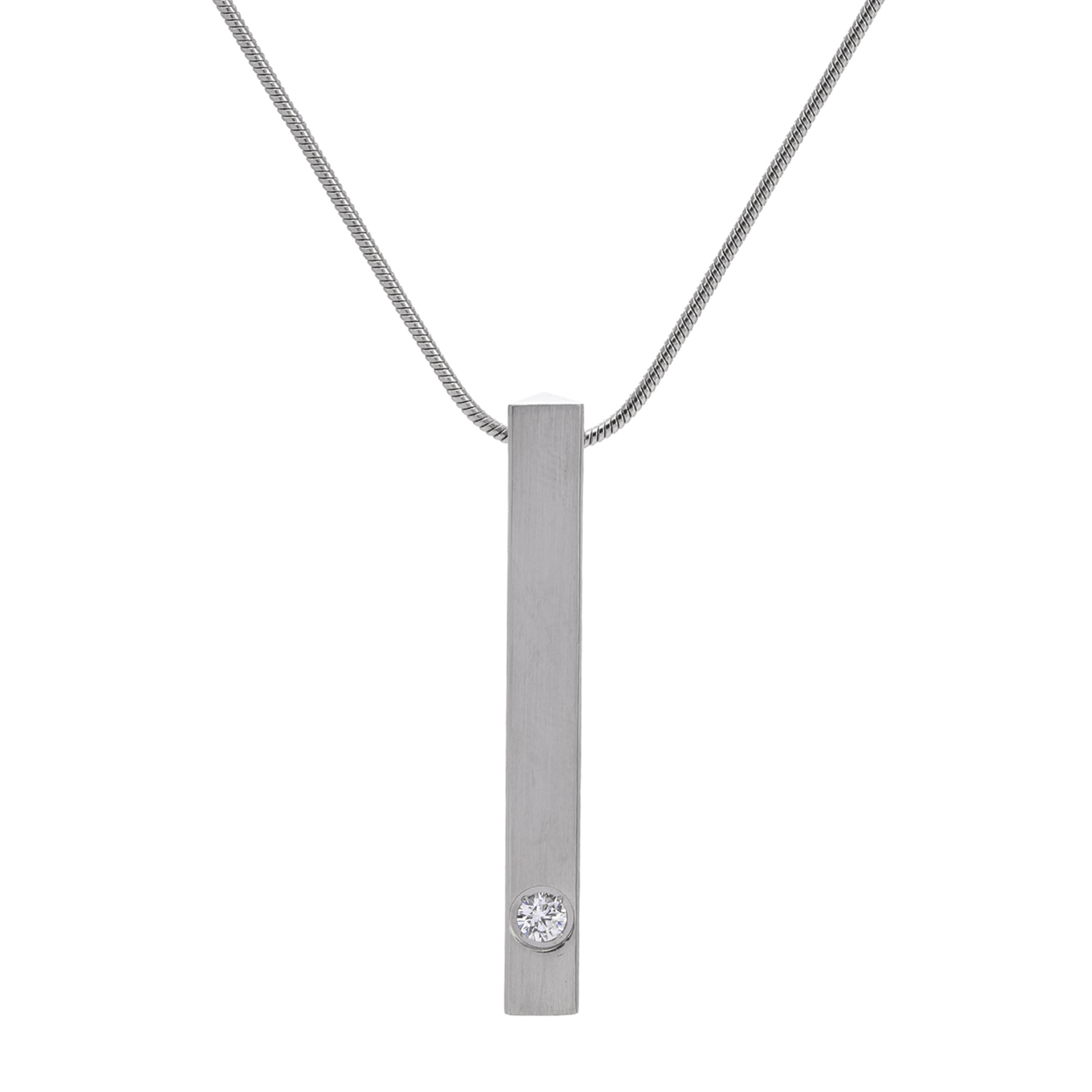 PT223W B.Tiff Supera Bar Stainless Steel Pendant Necklace - PBNJ FASHIONS