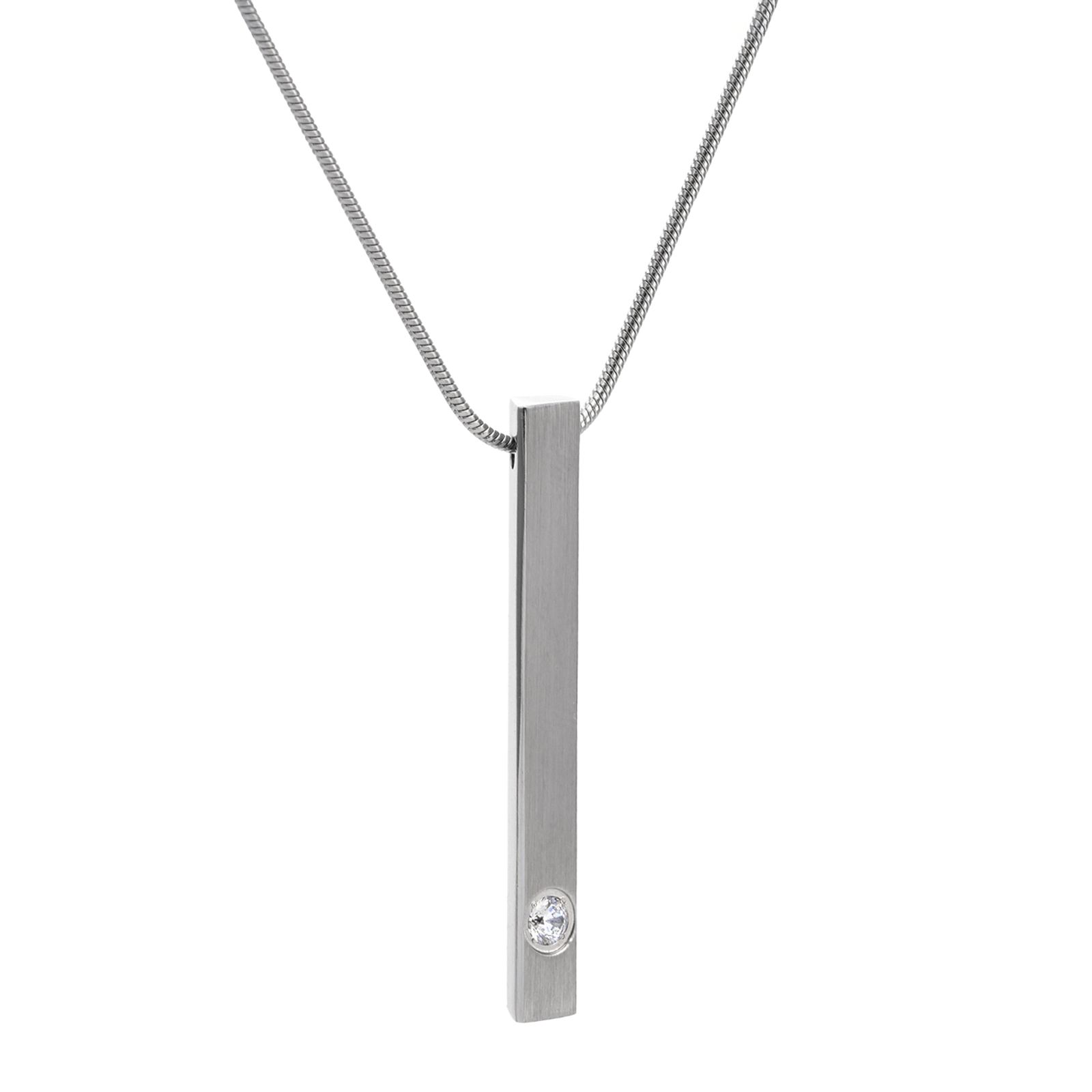 PT223W B.Tiff Supera Bar Stainless Steel Pendant Necklace - PBNJ FASHIONS