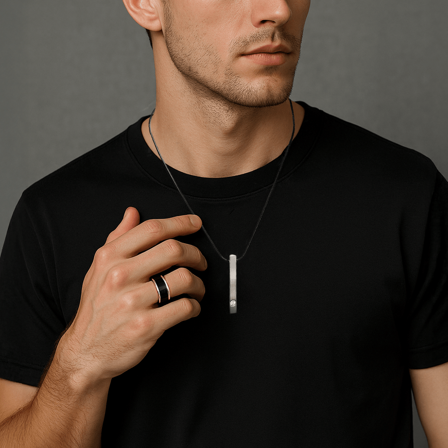 RG800WB B.Tiff Black Enamel Ring [Wide Band] - PBNJ FASHIONS