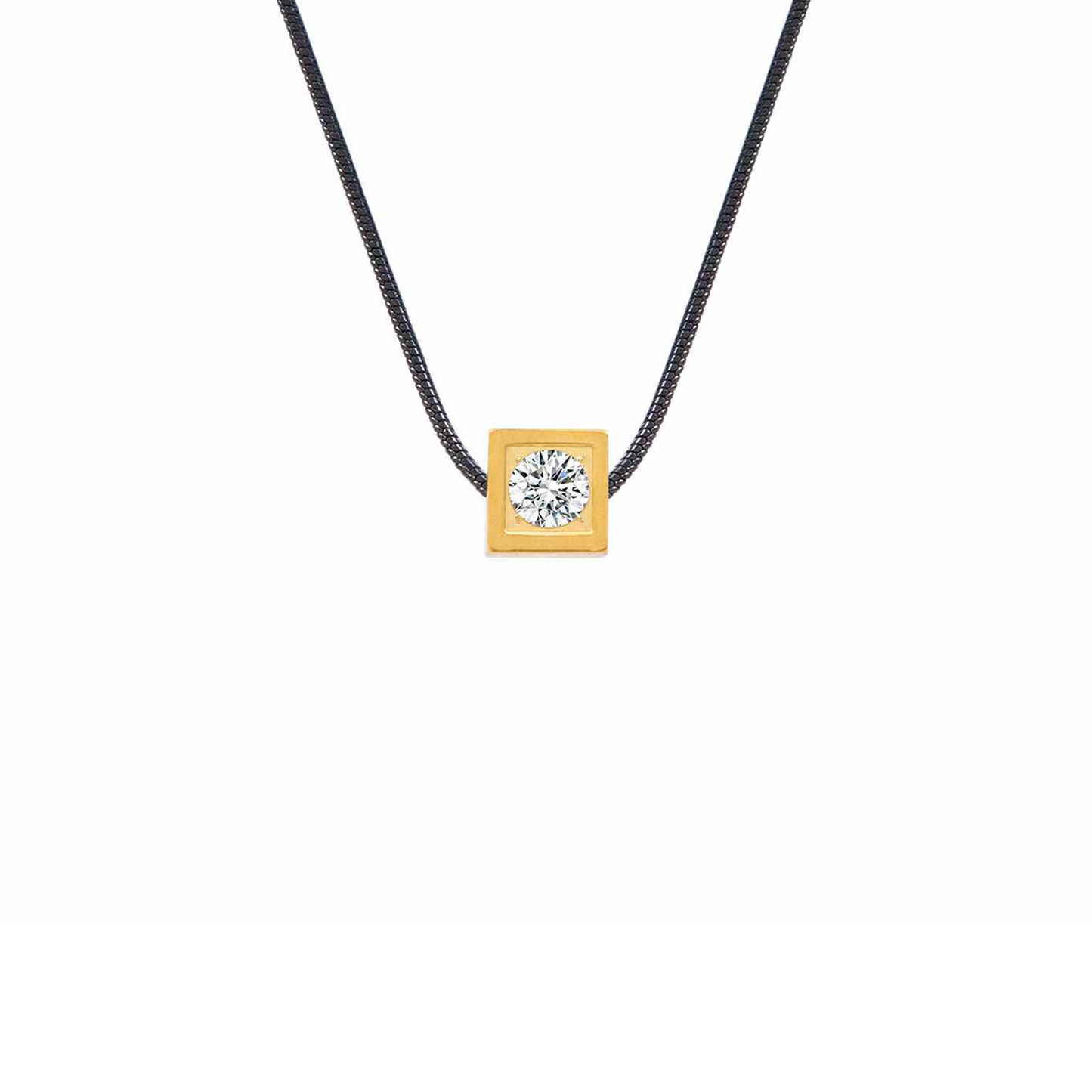 PT301G B.Tiff Gold Cubi Pendant Necklace