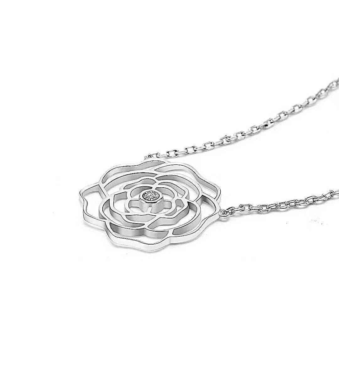 PT308W B.Tiff Rosé Silver Pendant Necklace - PBNJ FASHIONS