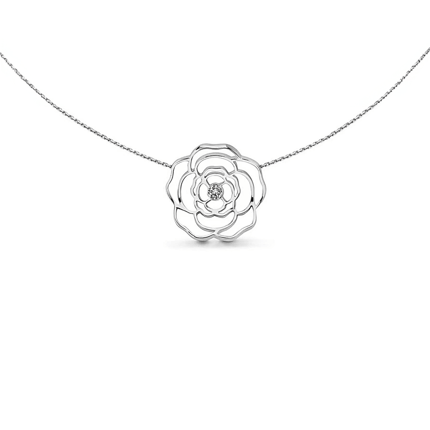 PT308W B.Tiff Rosé Silver Pendant Necklace - PBNJ FASHIONS