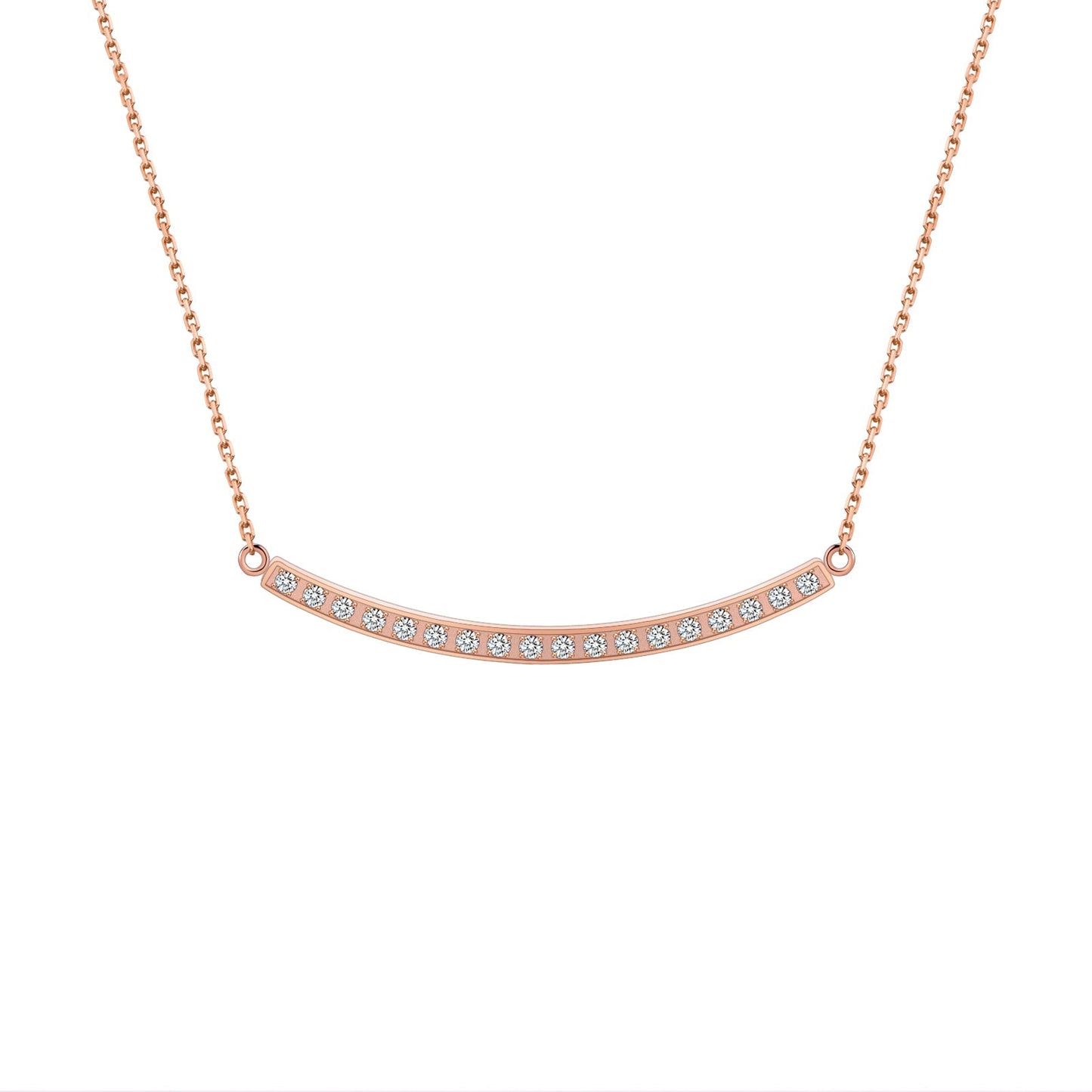PT324RG B.Tiff Rose Gold Mini "Smile" Adjustable Pendant Necklace - PBNJ FASHIONS