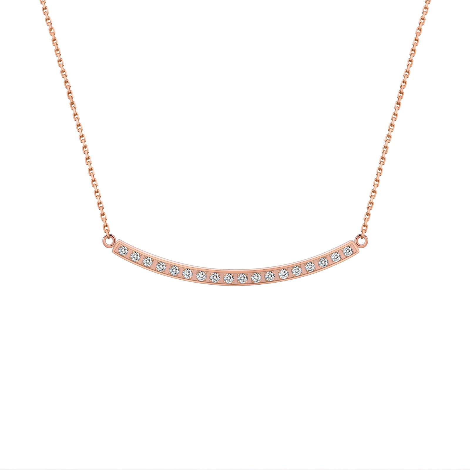 PT324RG B.Tiff Rose Gold Mini "Smile" Adjustable Pendant Necklace - PBNJ FASHIONS