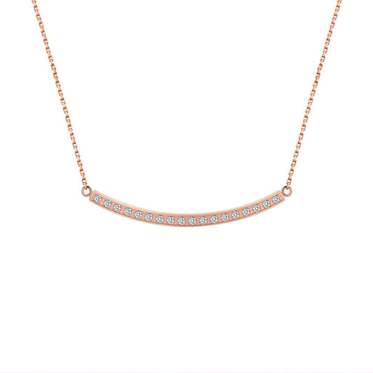 PT324RG B.Tiff Rose Gold Mini "Smile" Adjustable Pendant Necklace - PBNJ FASHIONS