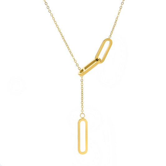 PT330G B.Tiff Adjustable Gold Thin Rolo Chain Necklace with Paperclip Links - PBNJ FASHIONS