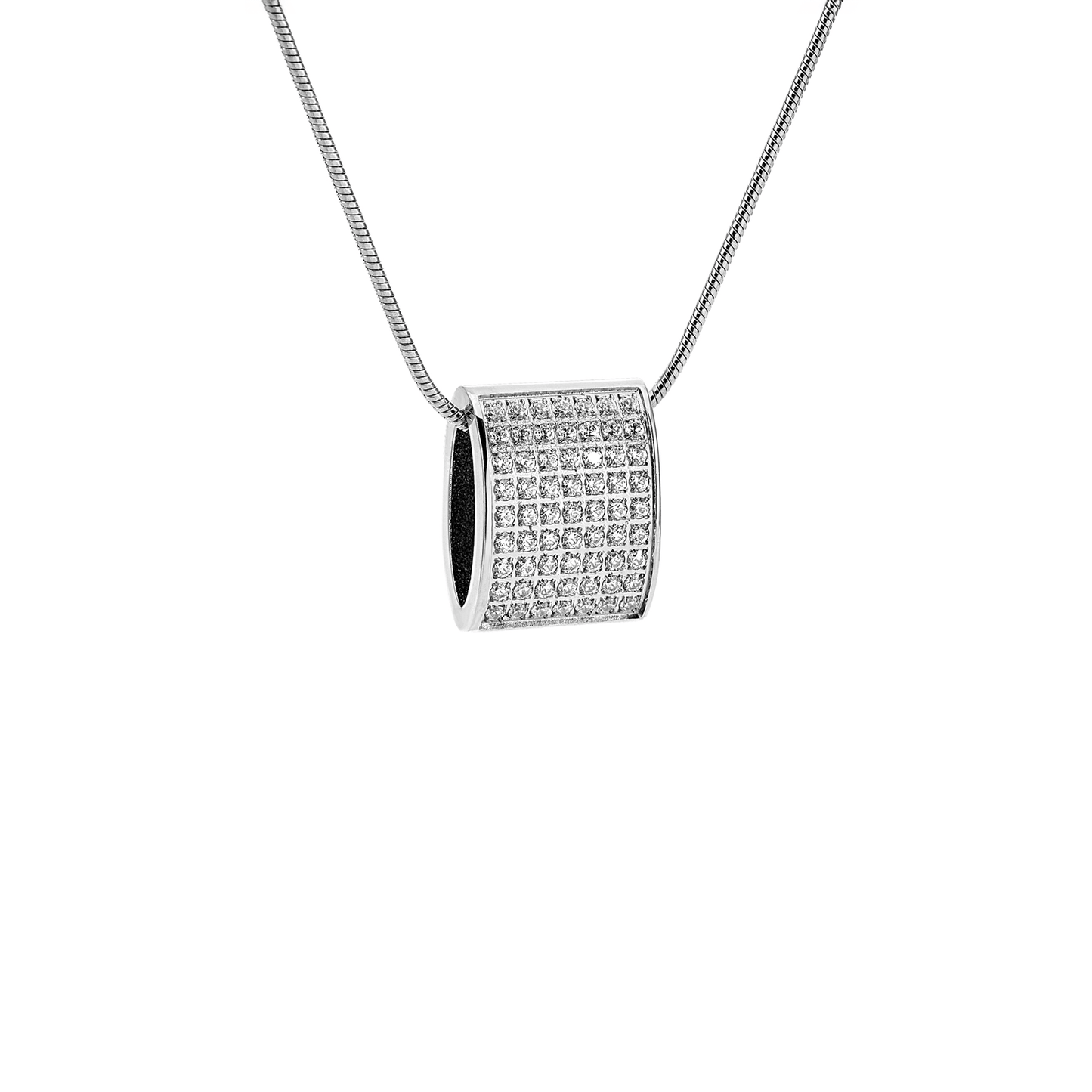 PT444W B.Tiff Pavé Oreiller Pendant Necklace with Coil Chain - PBNJ FASHIONS