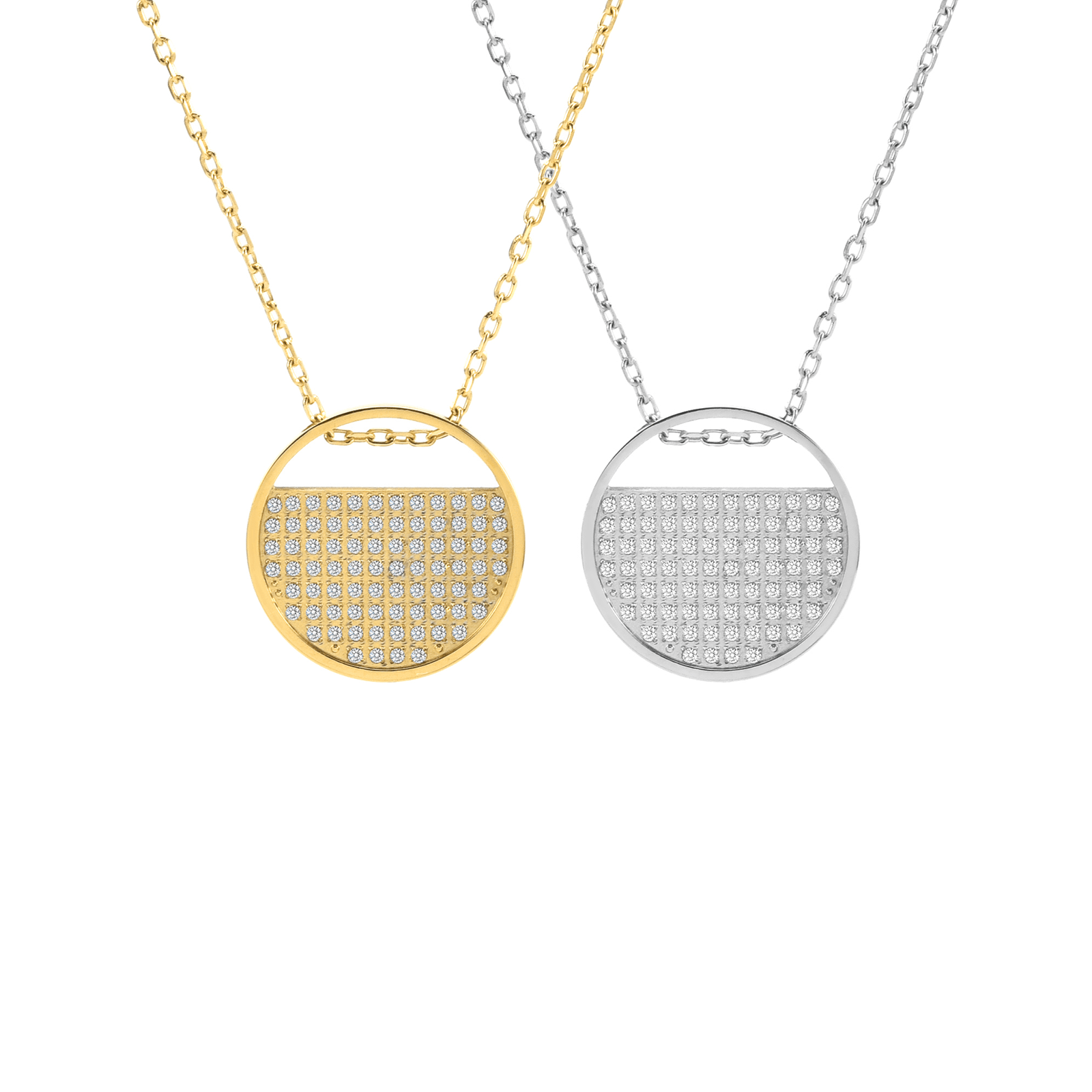 PT500G B.Tiff Gold Pavé Lune Pendant - PBNJ FASHIONS