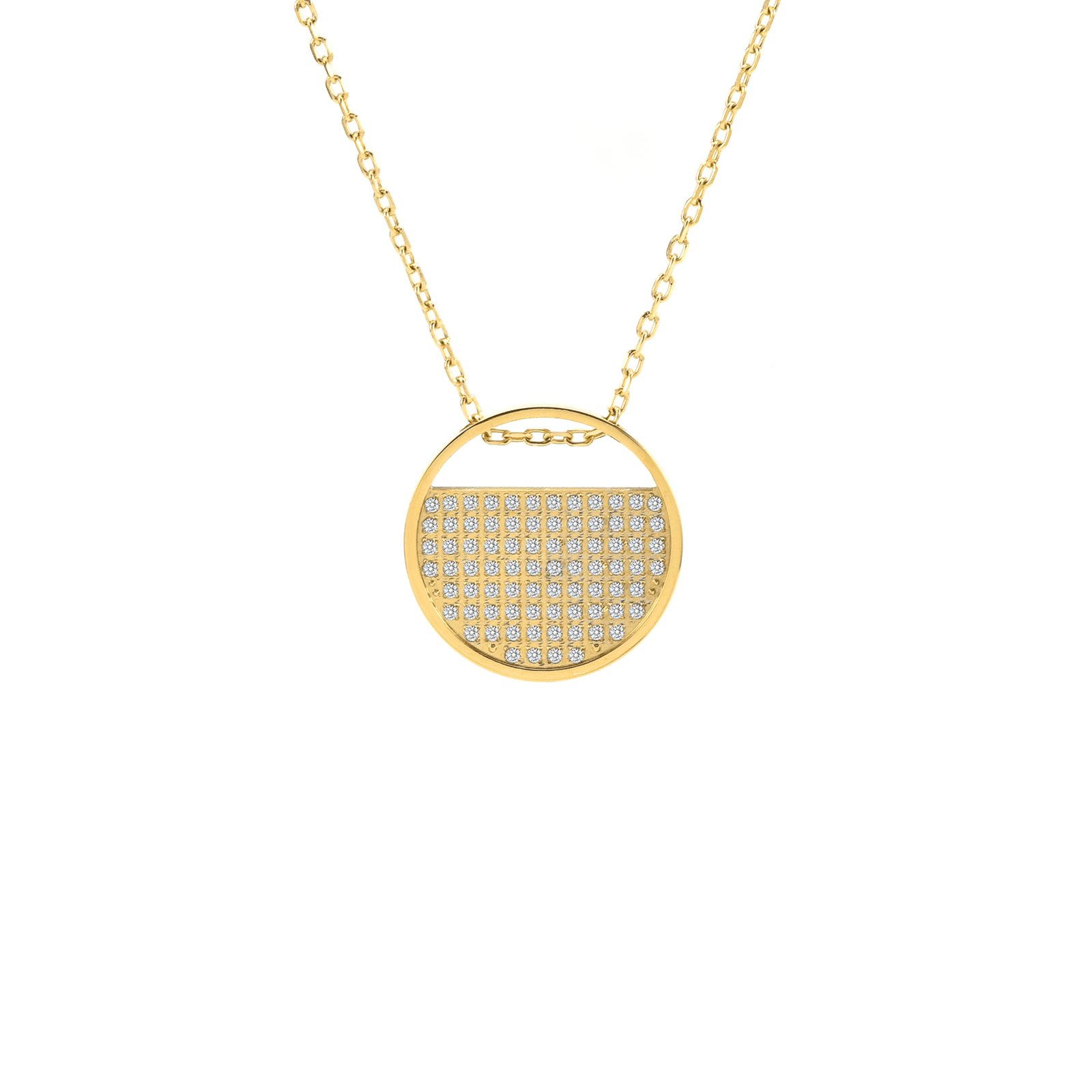 PT500G B.Tiff Gold Pavé Lune Pendant - PBNJ FASHIONS