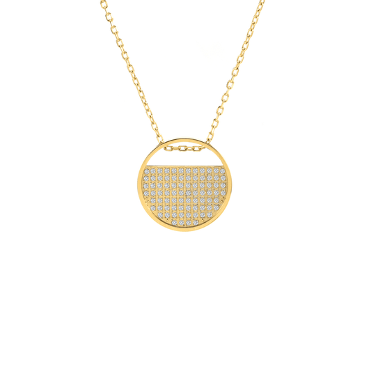 PT500G B.Tiff Gold Pavé Lune Pendant - PBNJ FASHIONS
