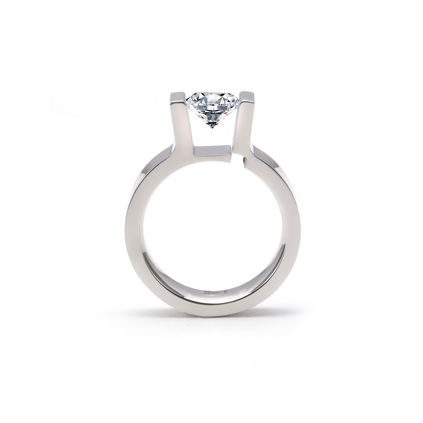 RG074W B.Tiff Tension 1 ct Round Solitaire Engagement Ring - PBNJ FASHIONS