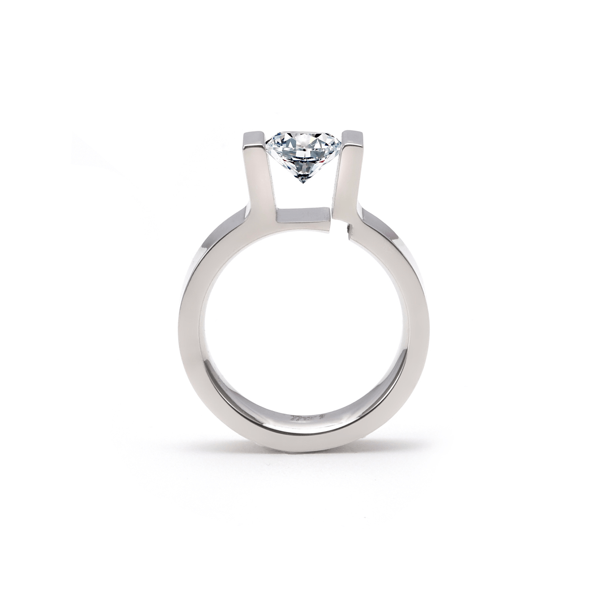 RG074W B.Tiff Tension 1 ct Round Solitaire Engagement Ring - PBNJ FASHIONS
