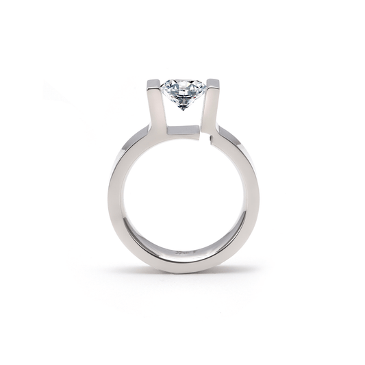 RG074W B.Tiff Tension 1 ct Round Solitaire Engagement Ring - PBNJ FASHIONS