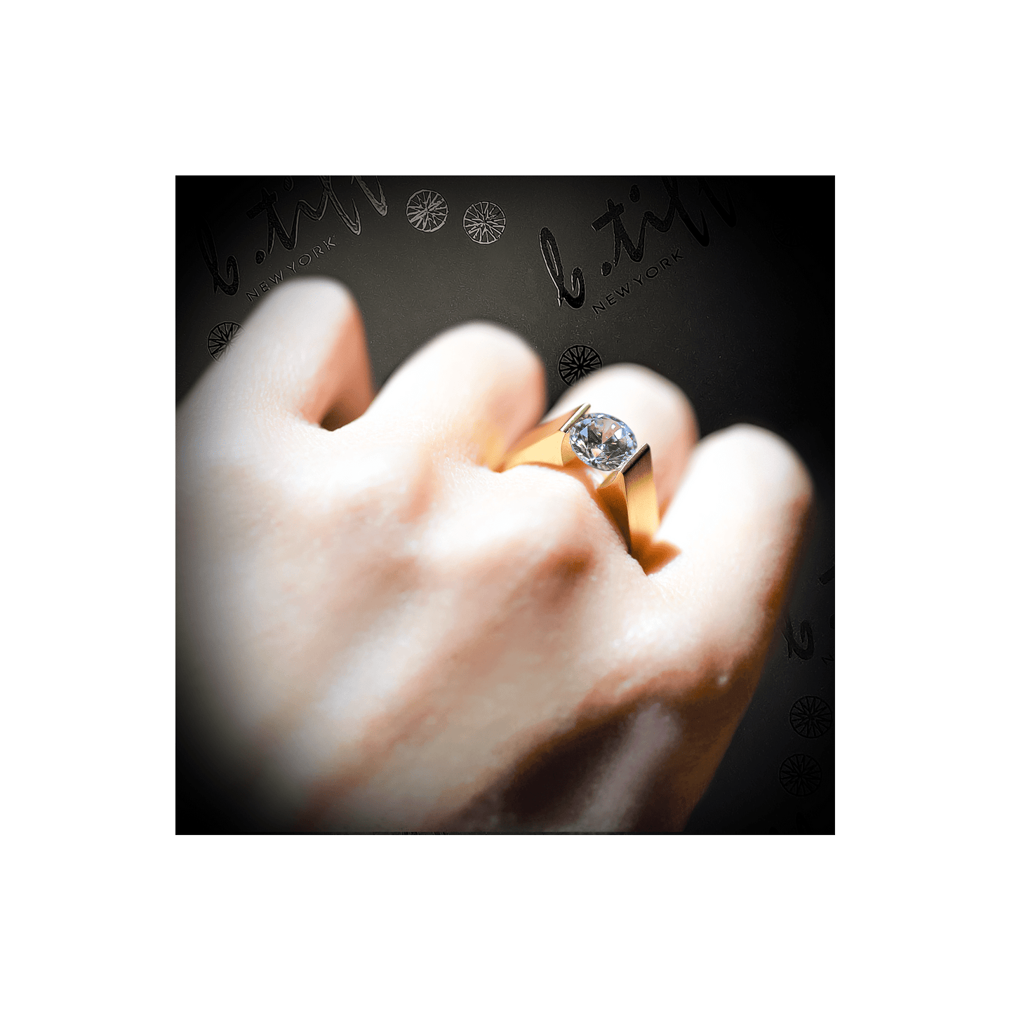 RG093MG B.Tiff 2 ct Moissanite Round Gold Solitaire Engagement Ring - PBNJ FASHIONS