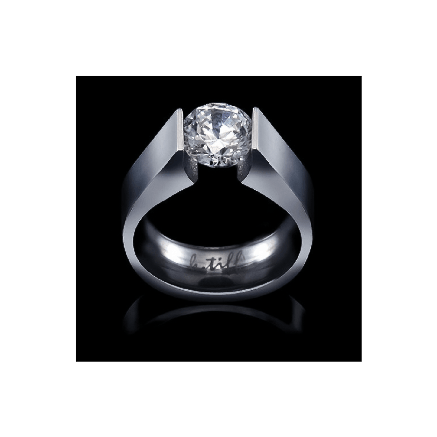 RG093MW B.Tiff 2 ct Moissanite Round Solitaire Engagement Ring - PBNJ FASHIONS
