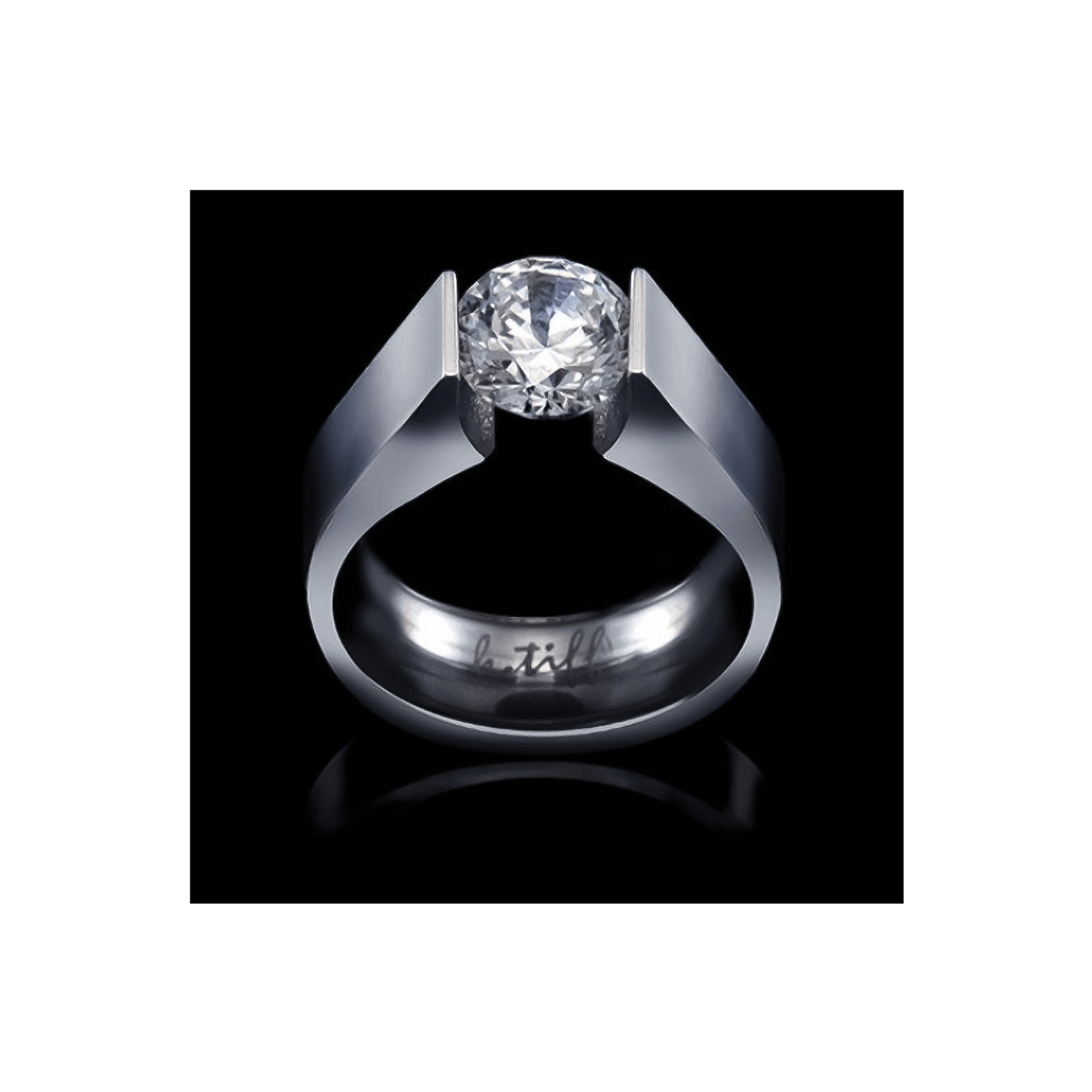 RG093MW B.Tiff 2 ct Moissanite Round Solitaire Engagement Ring - PBNJ FASHIONS