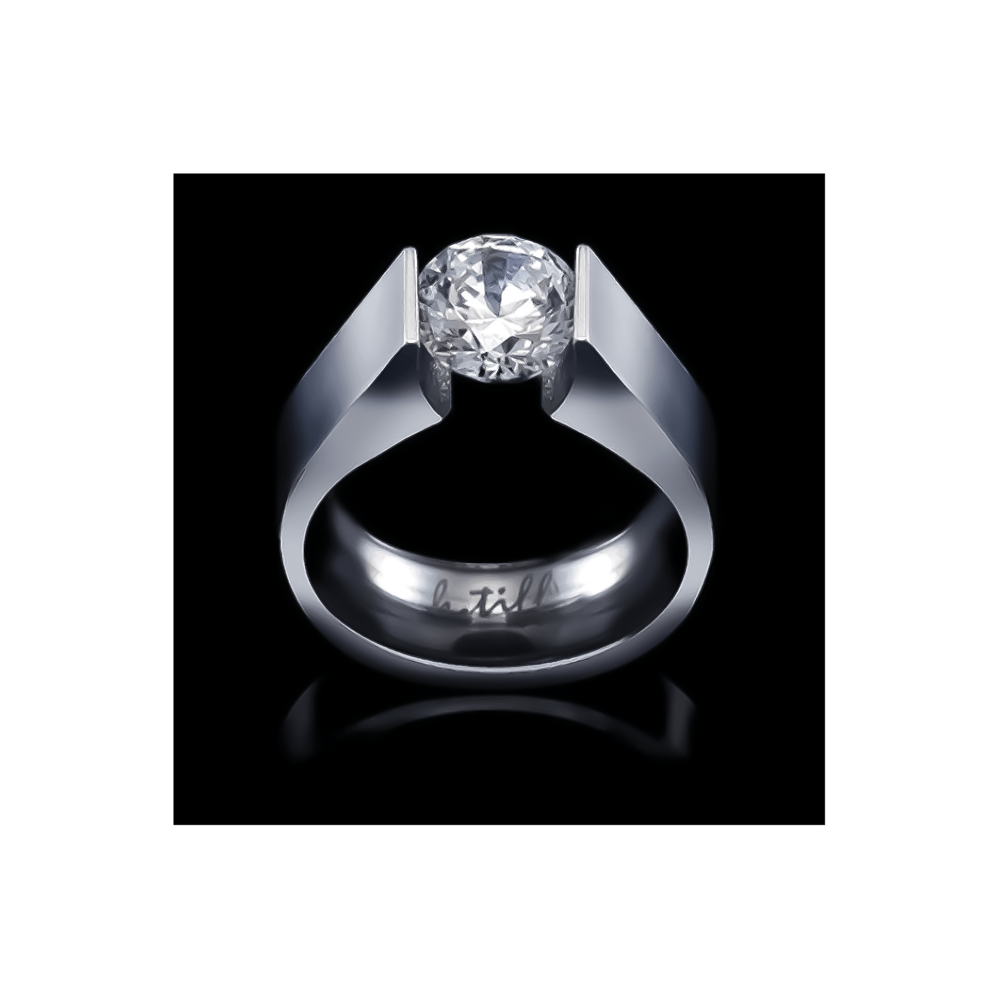 RG093W B.Tiff 2 ct Round Solitaire Engagement Ring - PBNJ FASHIONS