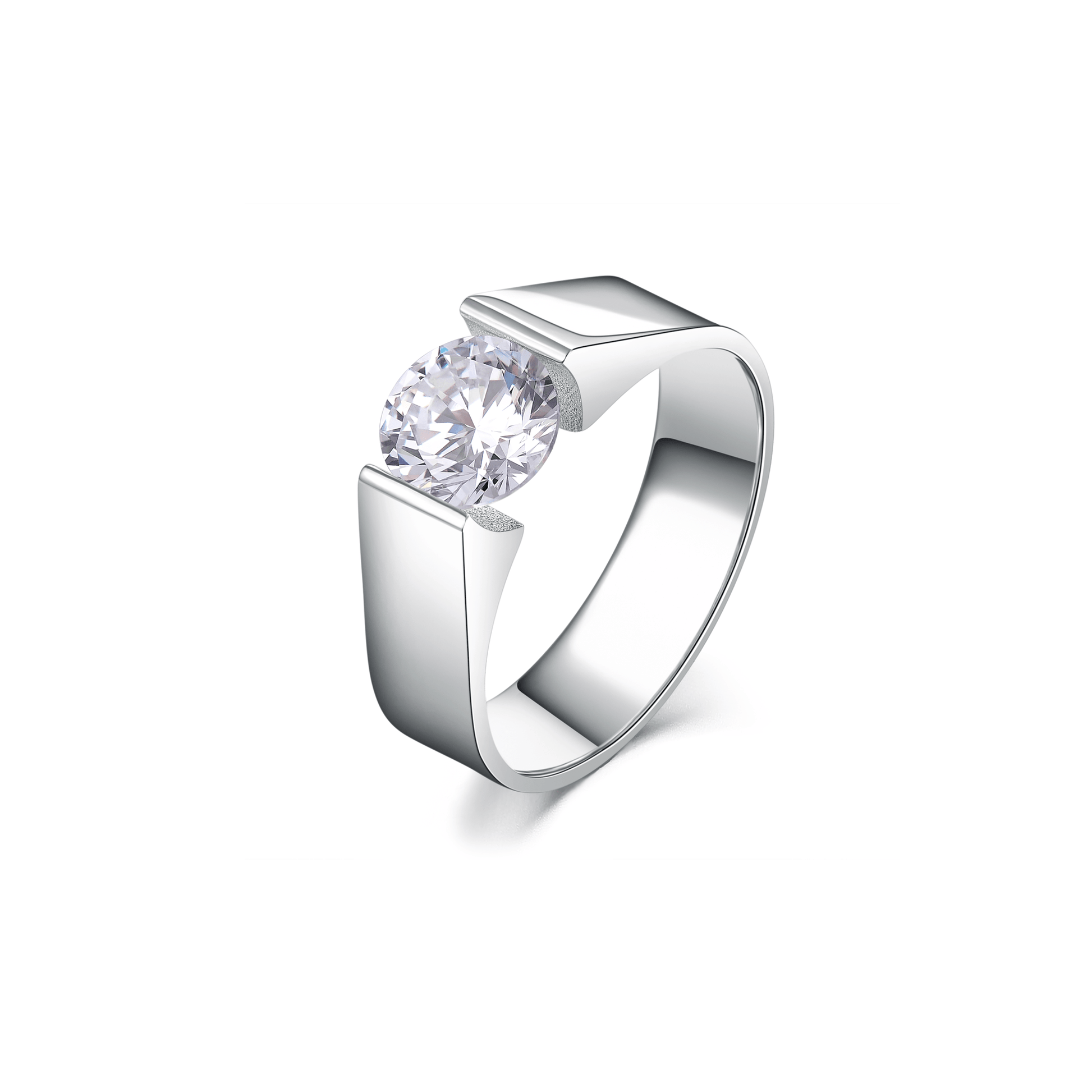RG093W B.Tiff 2 ct Round Solitaire Engagement Ring - PBNJ FASHIONS
