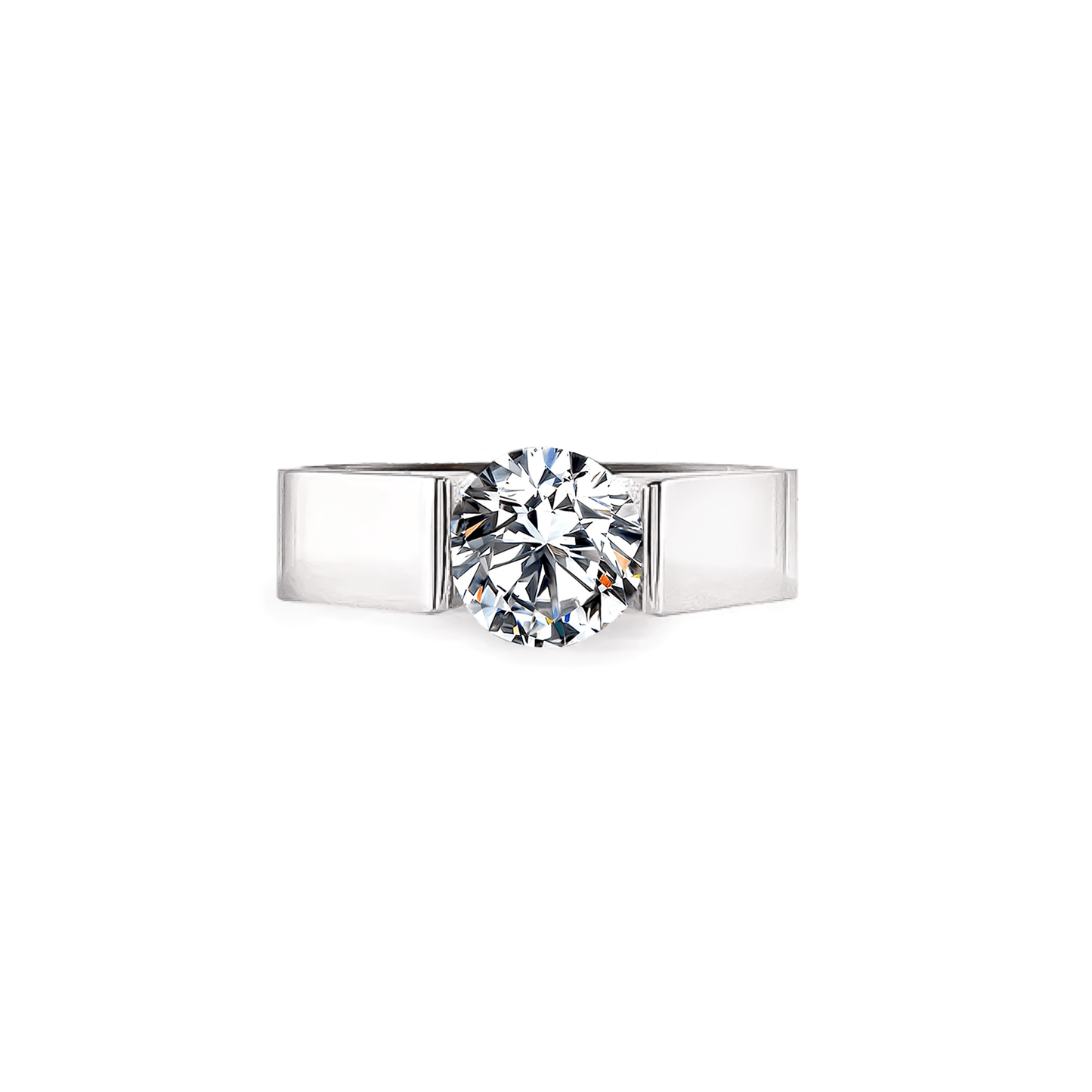 RG093W B.Tiff 2 ct Round Solitaire Engagement Ring - PBNJ FASHIONS