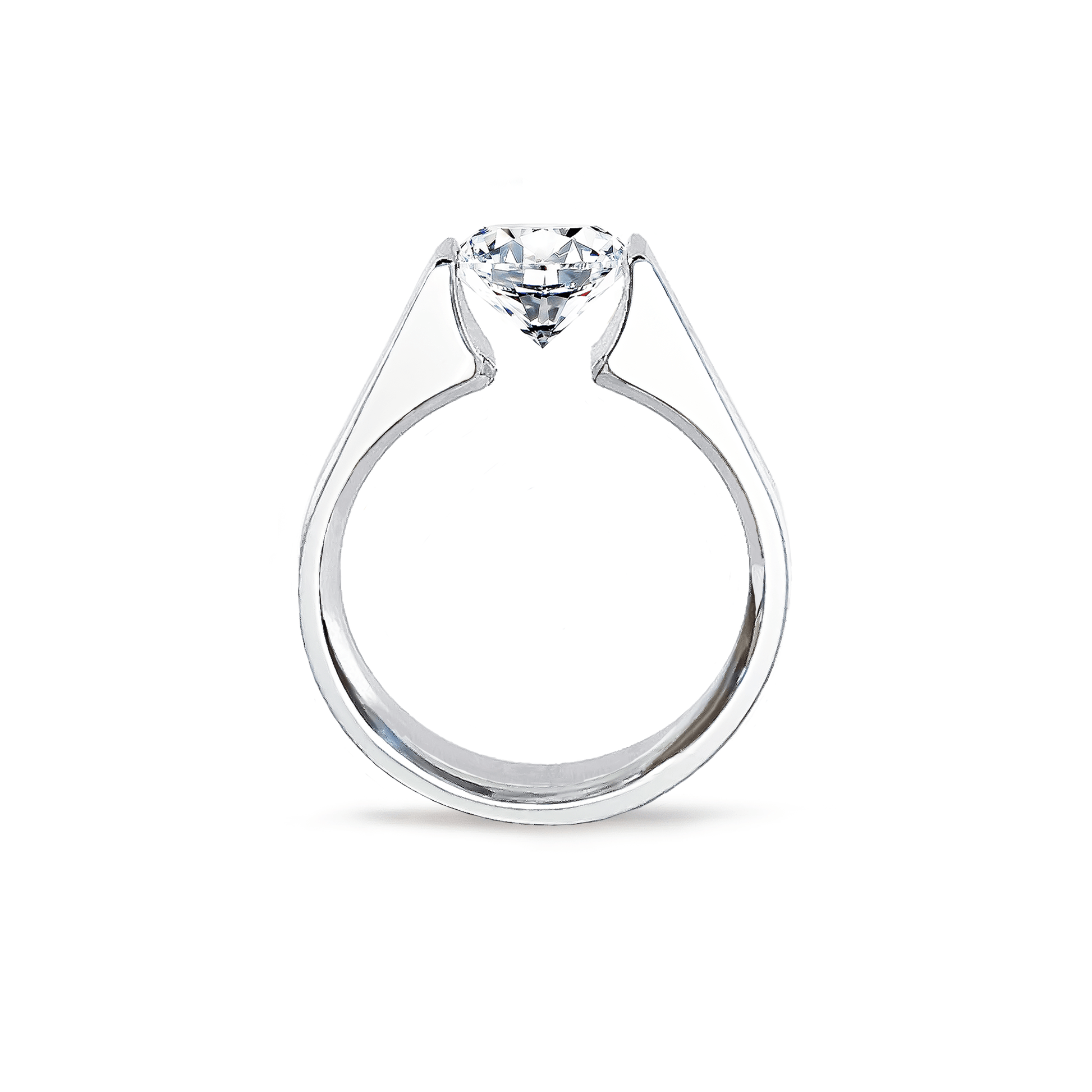 RG093MW B.Tiff 2 ct Moissanite Round Solitaire Engagement Ring - PBNJ FASHIONS