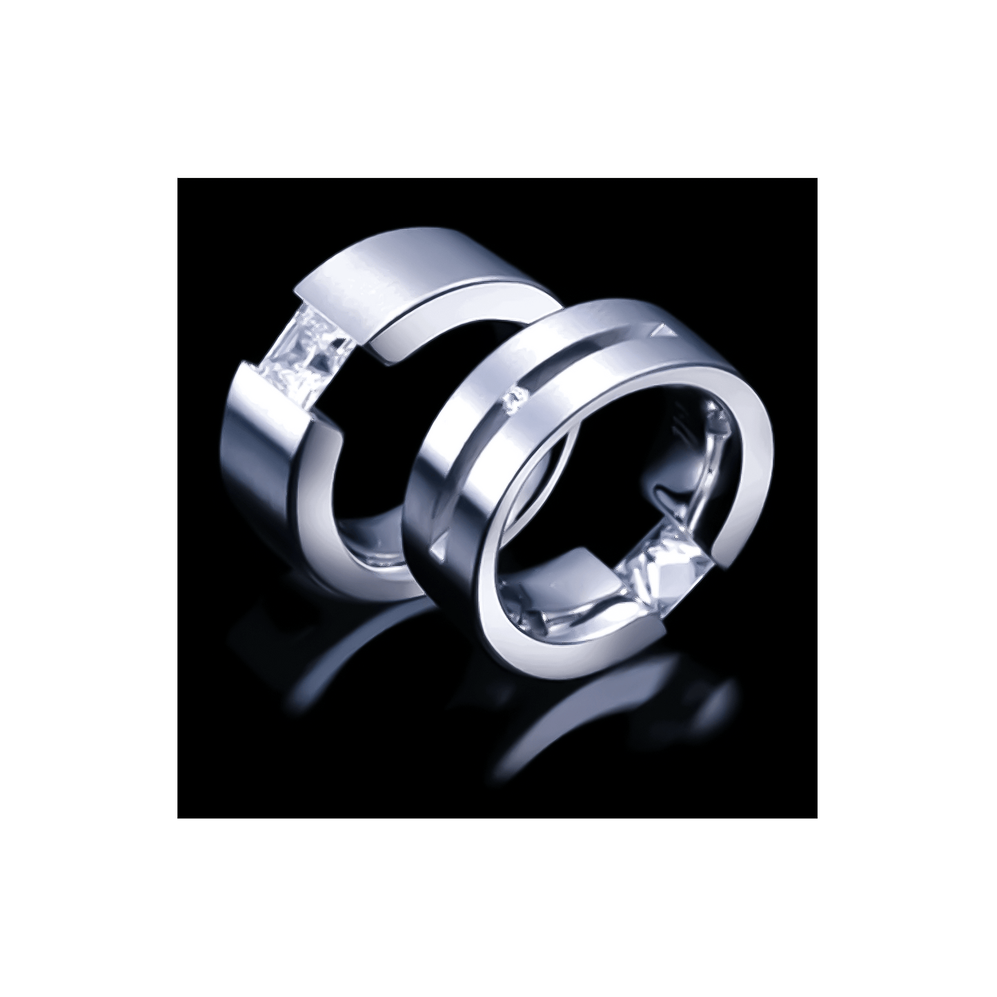 RG094W B.Tiff Tension 1 ct Princess Cut Solitaire Ring - PBNJ FASHIONS